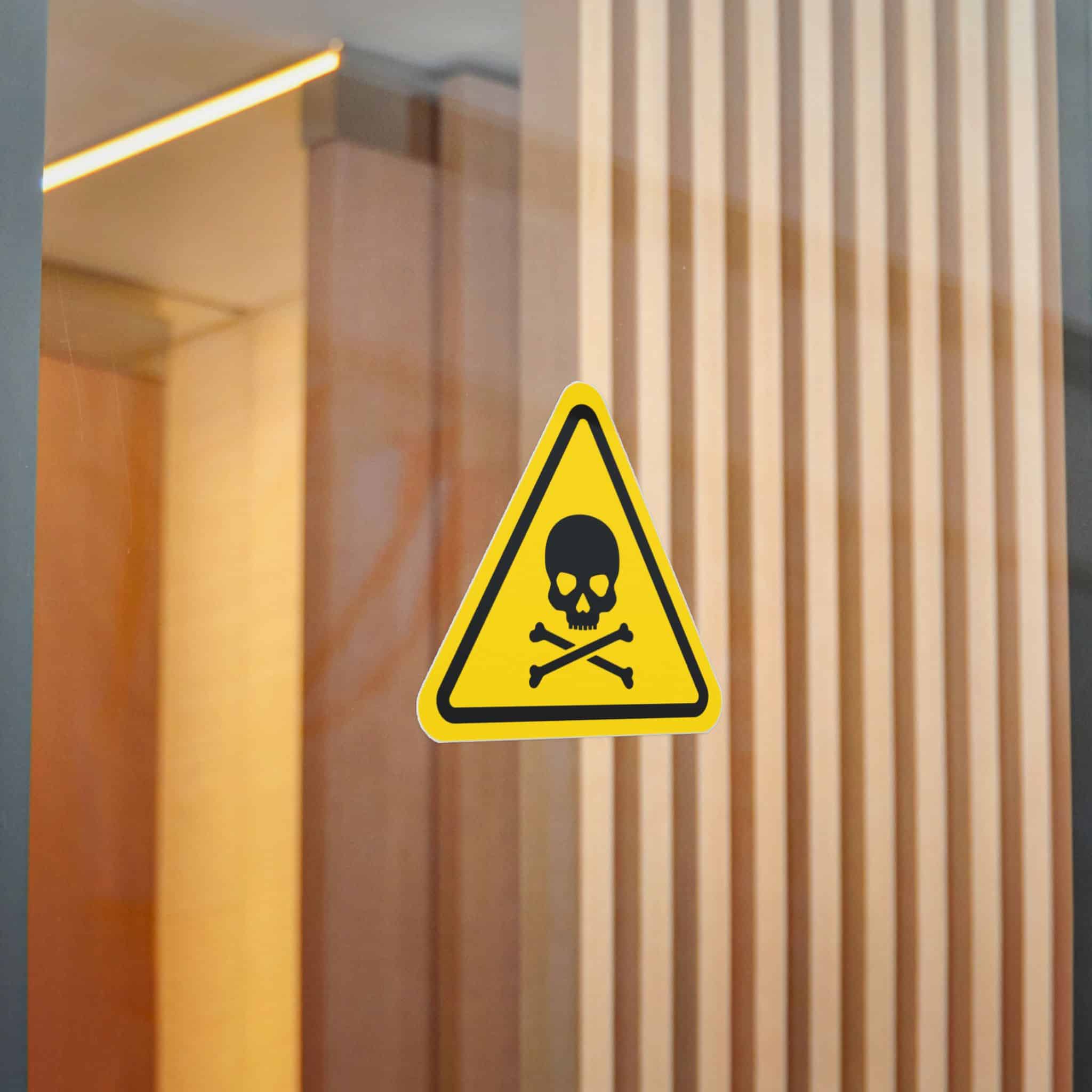 Skull Crossbones Flat Icon Black Vector Triangle Danger Sign Yellow Background Die Cut Stickers Dtf - Image 22