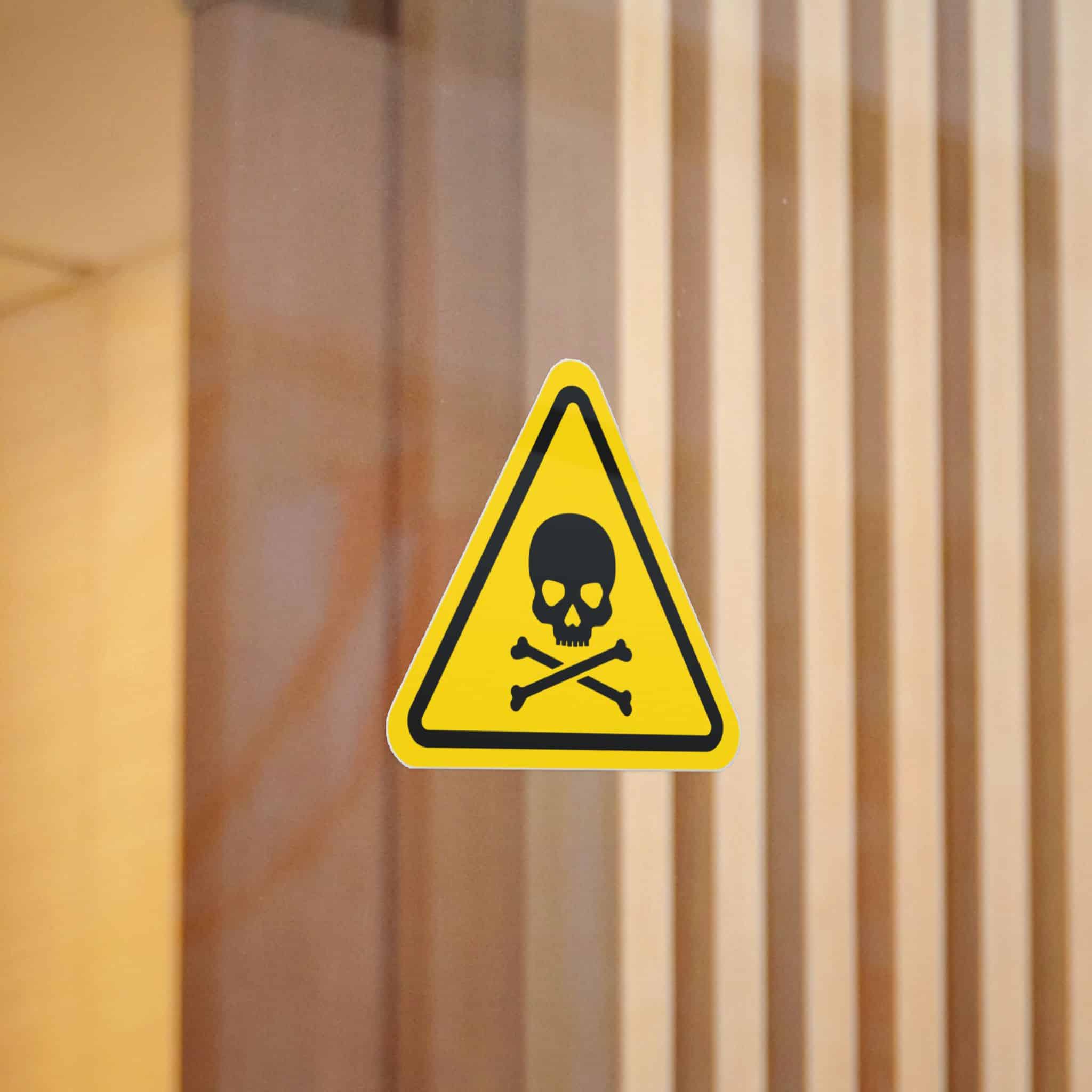 Skull Crossbones Flat Icon Black Vector Triangle Danger Sign Yellow Background Die Cut Stickers Dtf - Image 12