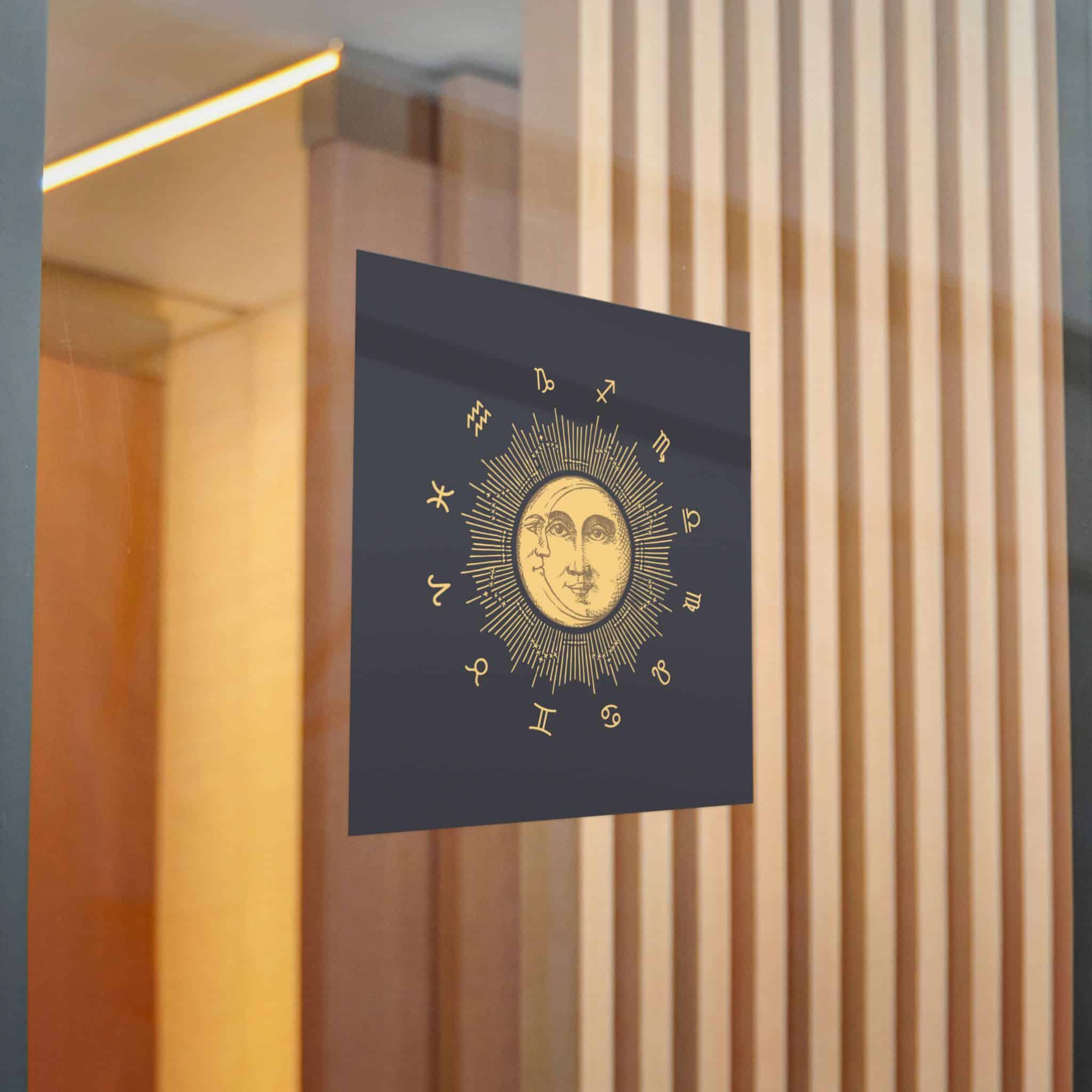 Zodiac Circle With Sun Crescent Drawing Die Cut Stickers Dtf - Image 20