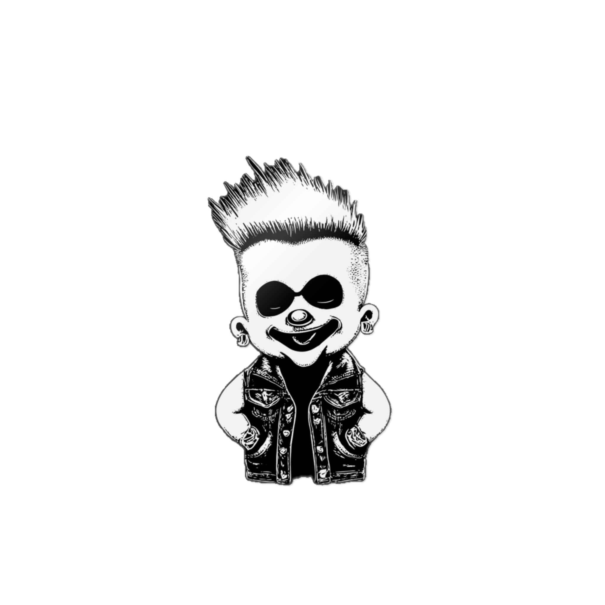 Cute Punk Death With Mohawk Denim Vest Engraving Die Cut Stickers Dtf - Image 3