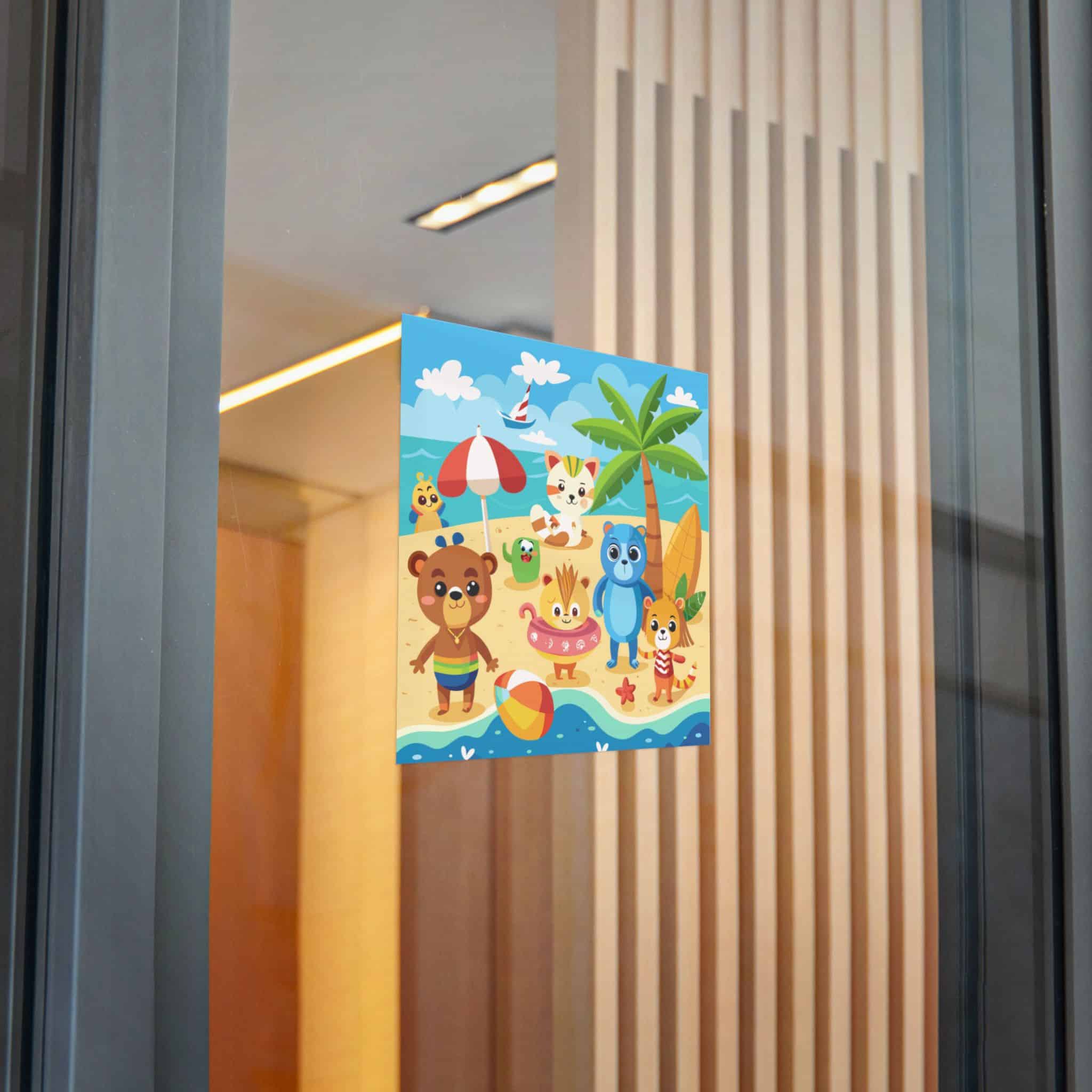 Adorable Beach Animals Enjoying Summer Fun Cute Cartoon (6) Die Cut Stickers Dtf - Image 26