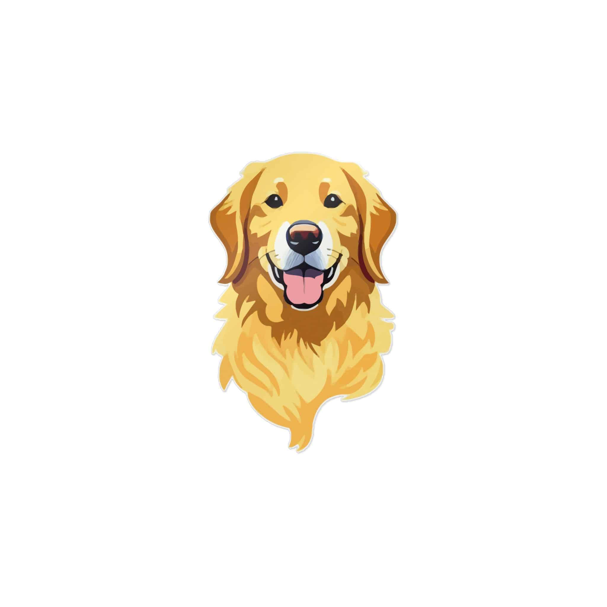 Golden Retrever Vector Portait 10 Die Cut Stickers Dtf - Image 25