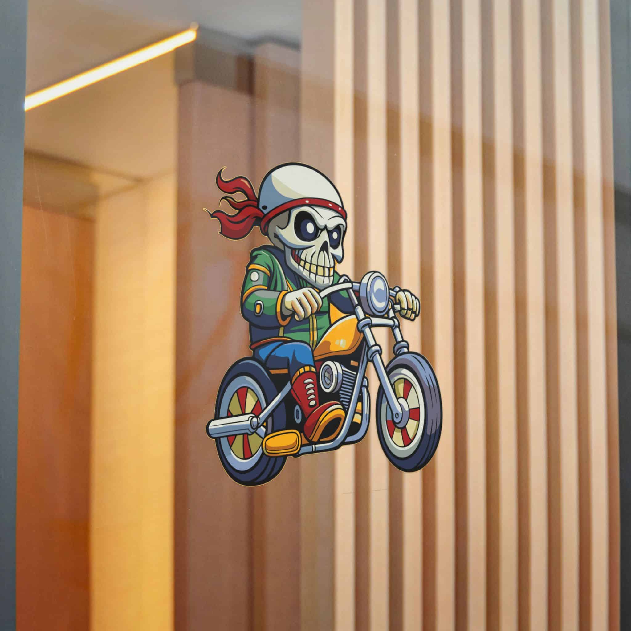 Moto Skull Die Cut Stickers Dtf - Image 22