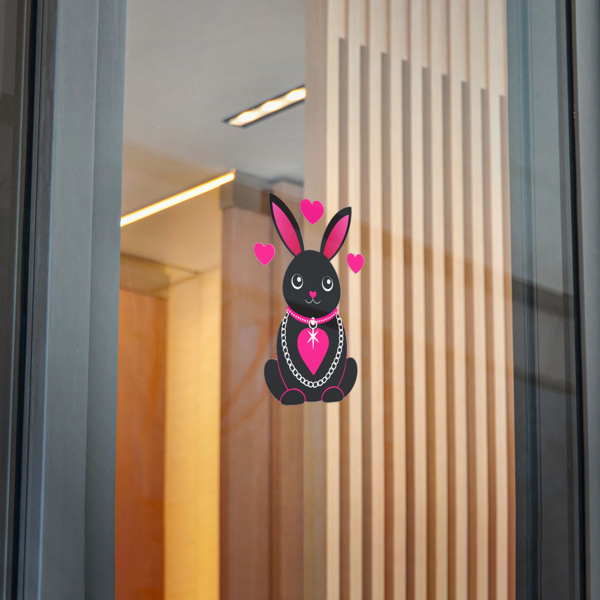 Cute Rabbit With Loveshaped Chain Die Cut Stickers Dtf - Image 26