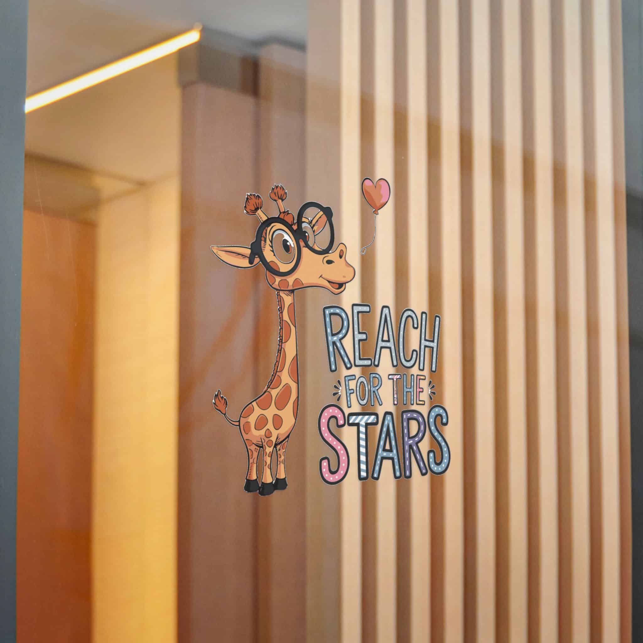 Reach Stars T Shirt Design Cool Giraffe With Glasses Die Cut Stickers Dtf - Image 22