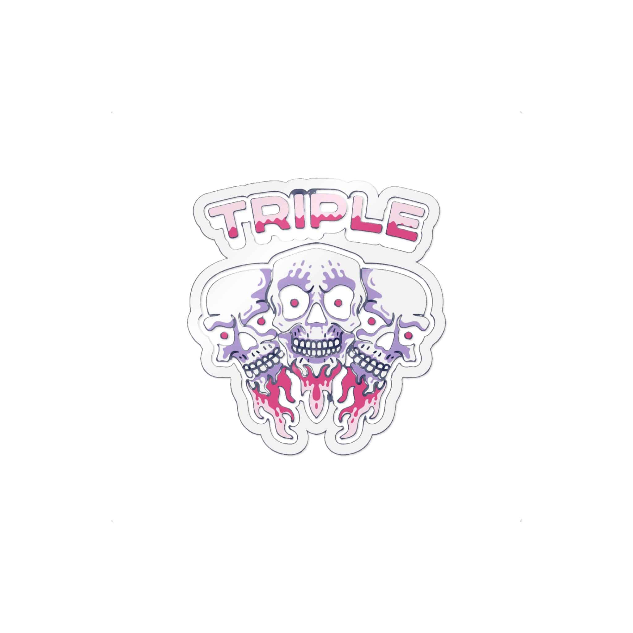 Triple Skull Gamer Die Cut Stickers Dtf - Image 11