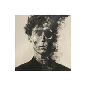 Portrait Young Man With Smoke Coming Out His Mouth Die Cut Stickers Dtf