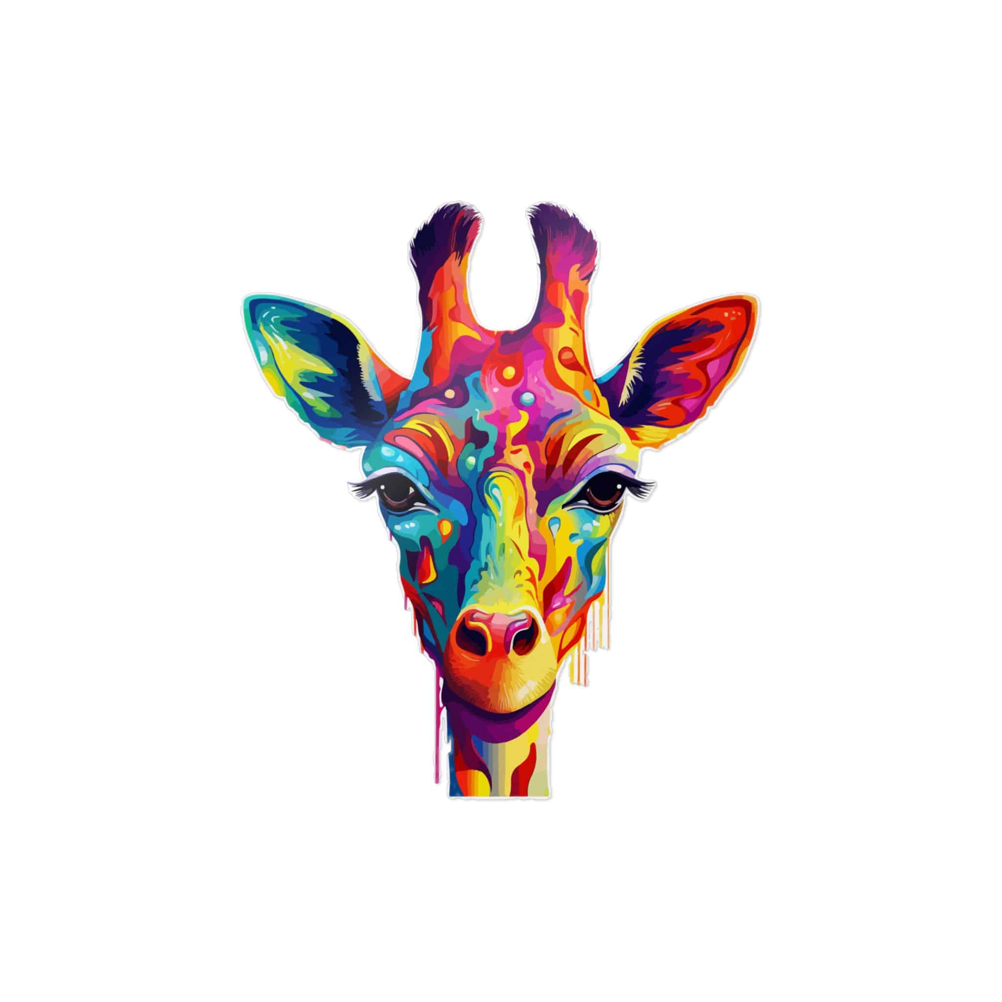 Vibrant Modern Giraffe Fantasy Background 2 Die Cut Stickers Dtf - Image 11