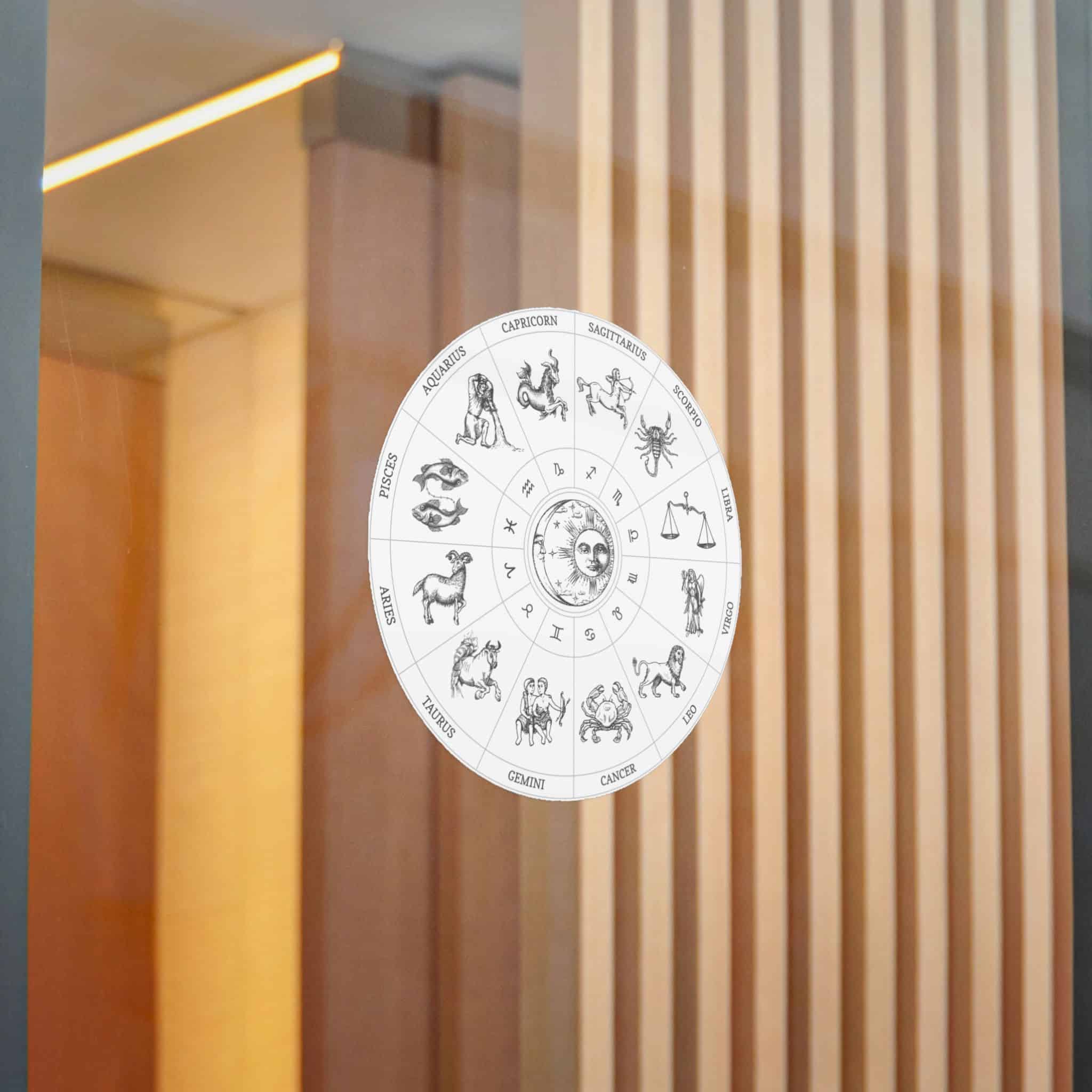 Zodiac Circle Horoscope Signs With Sun Moon Die Cut Stickers Dtf - Image 20
