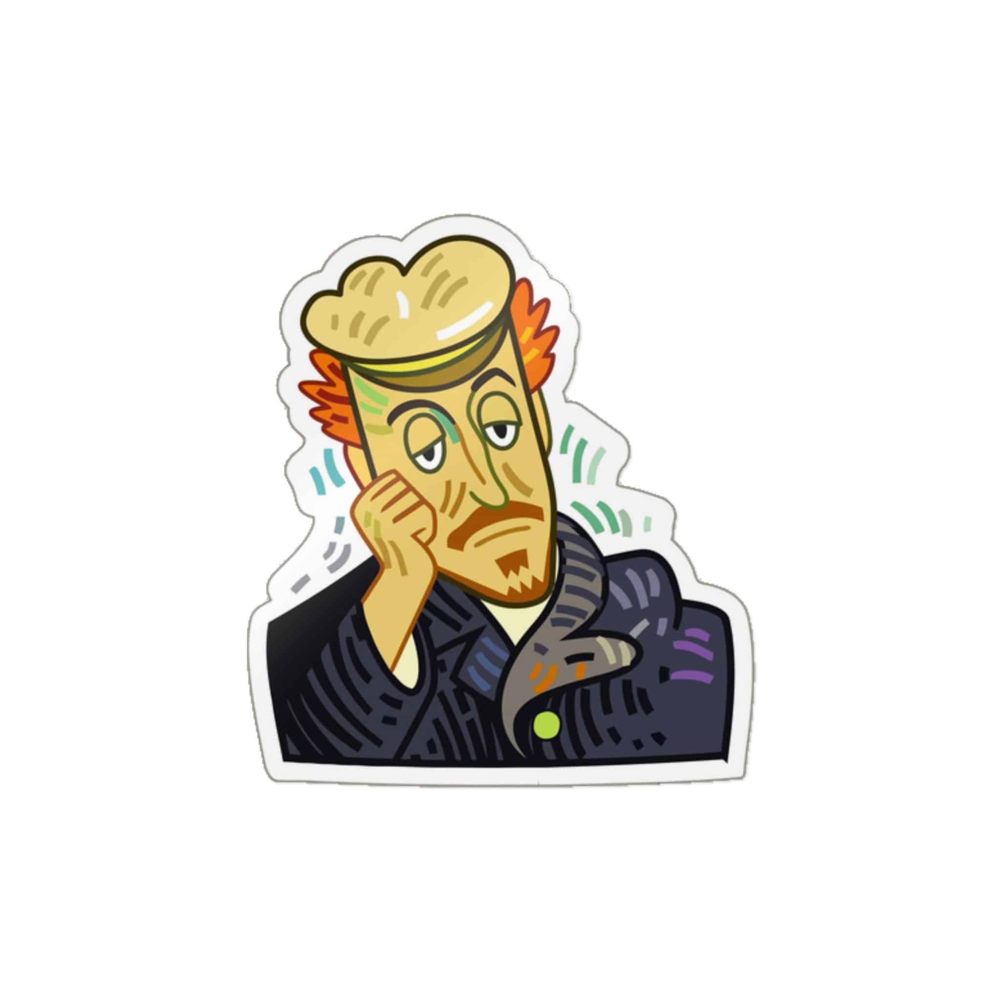 Weary Artist Portrait Die Cut Stickers Dtf