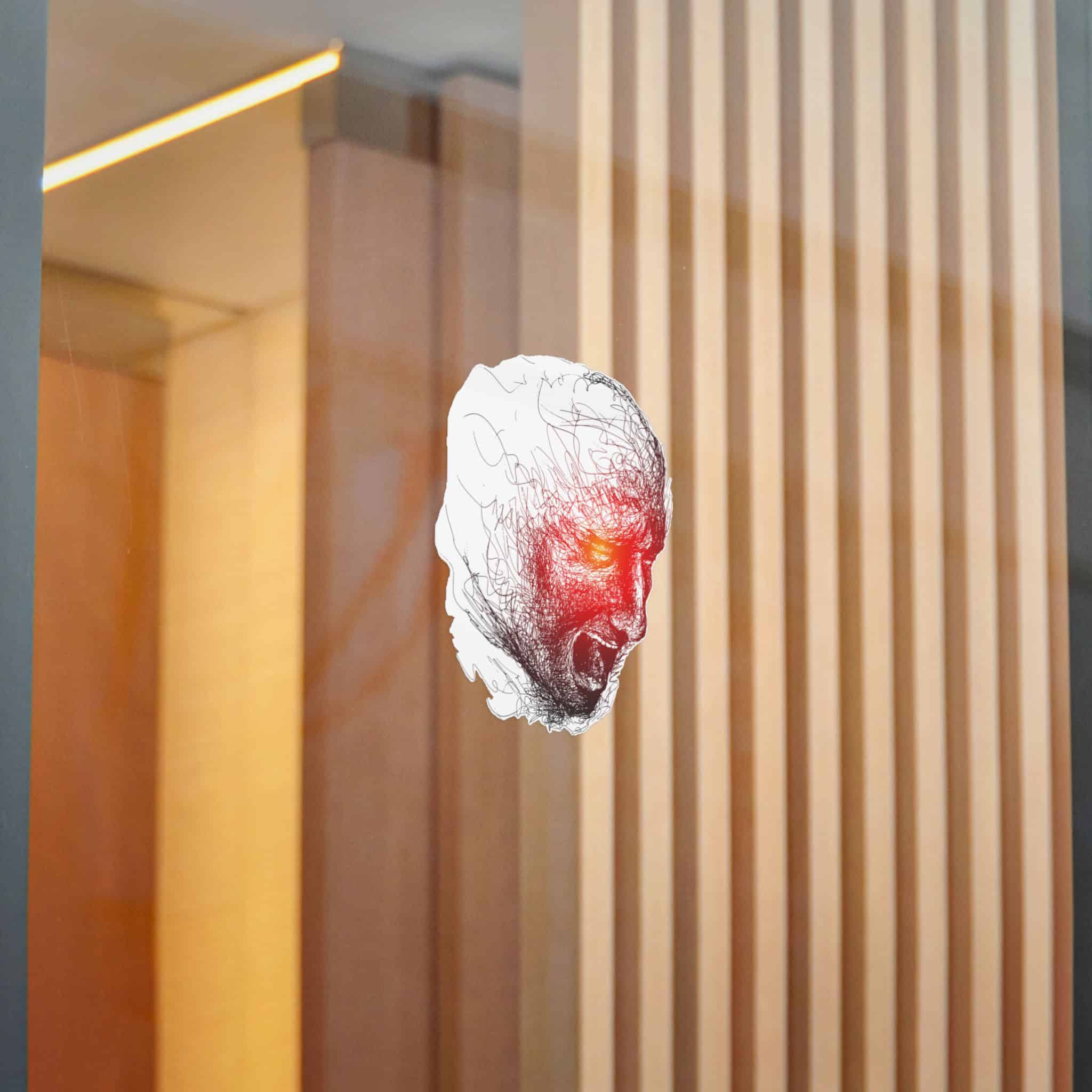 Man S Face Dissolving Into Pen Lines Sketch Illustration Die Cut Stickers Dtf - Image 20