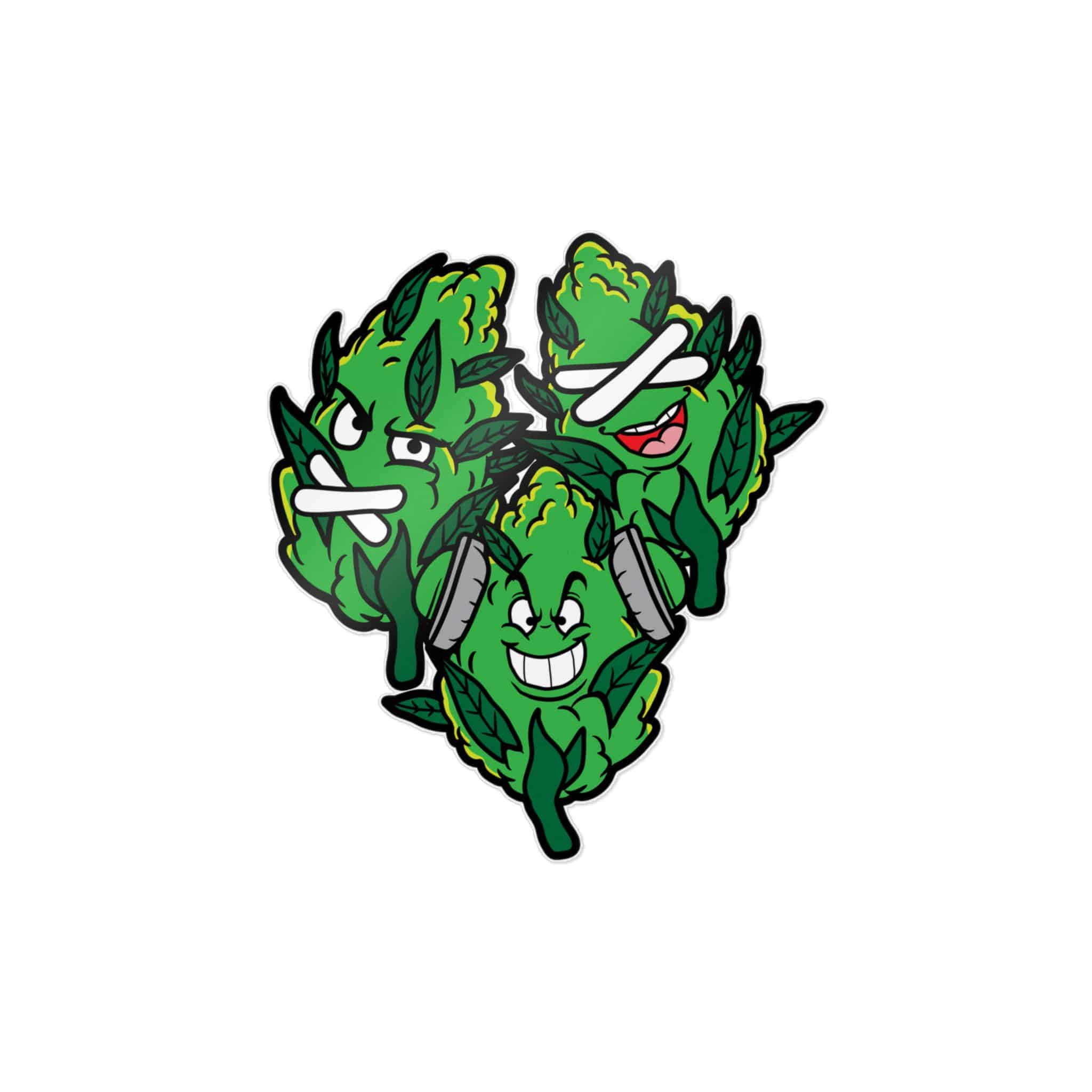 Grass Bud Weed Marijuana High Emoji Die Cut Stickers Dtf - Image 5