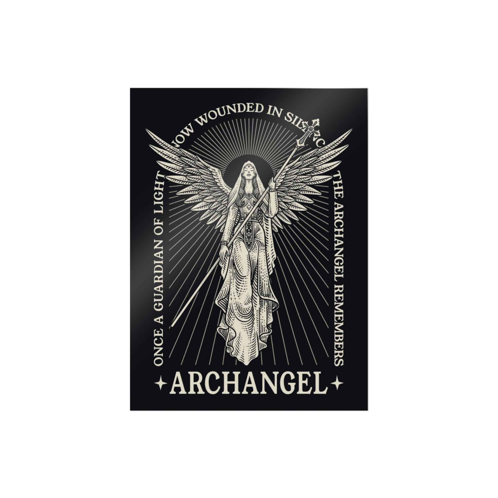 Illustration Majestic Archangel With Spear Radiant Light Die Cut Stickers Dtf - Image 3