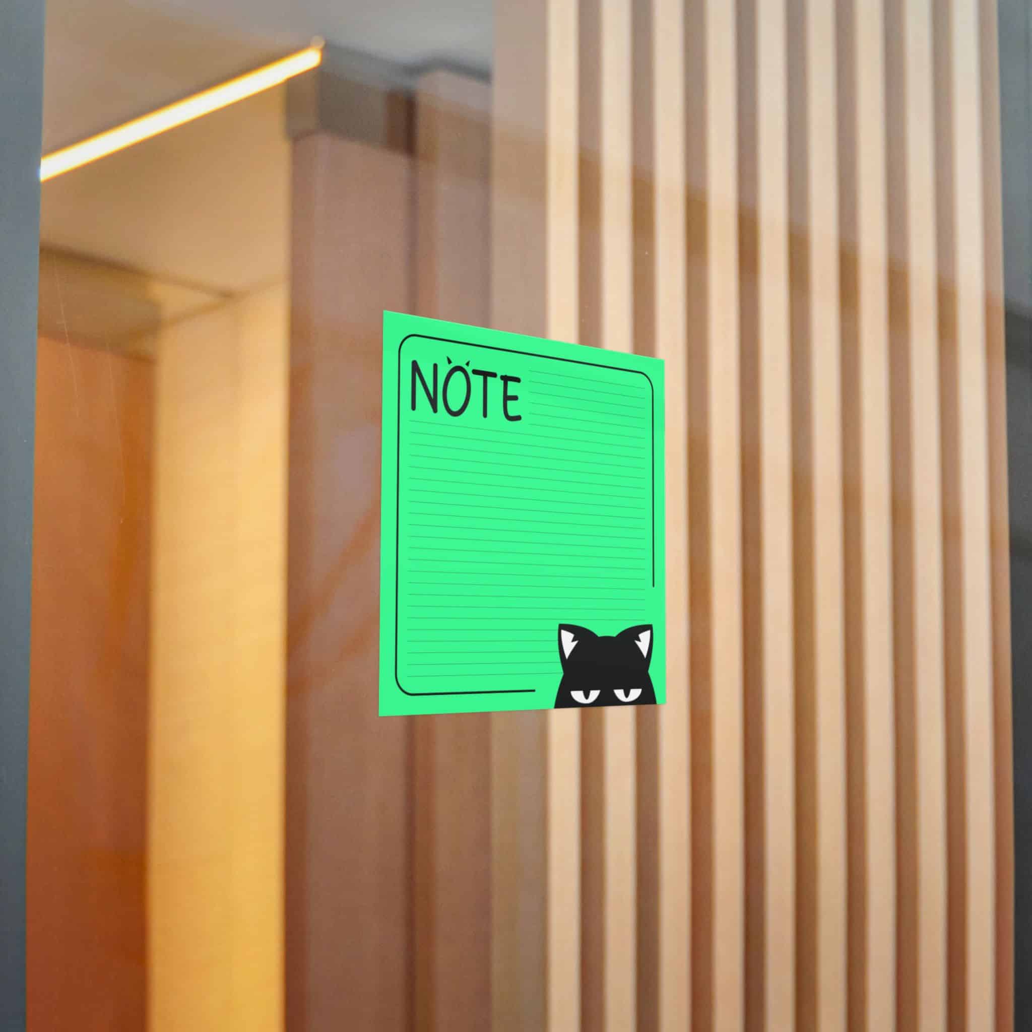 Green Note List With Black Cat Green Cat Note Template Stylish Green Notebook With Black Cat Die Cut Stickers Dtf - Image 14