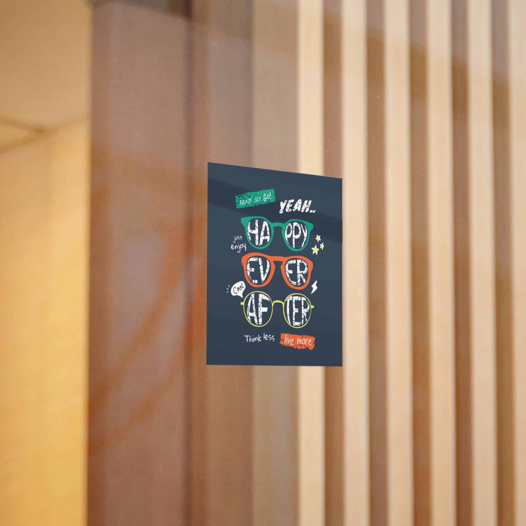 Happy Ever After Colorful Sunglasses Illustration Boy Fashion Print Die Cut Stickers Dtf - Image 10