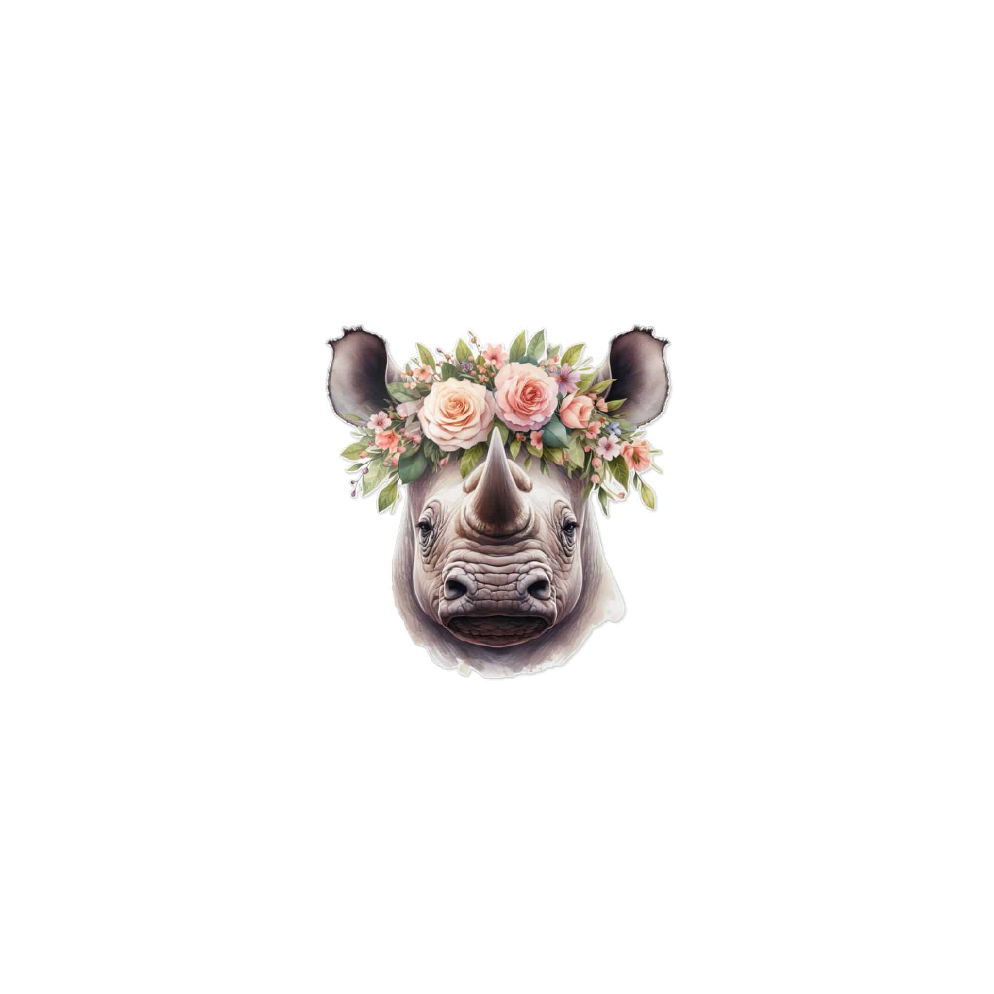 Floral Crown Rhino Die Cut Stickers Dtf - Image 9