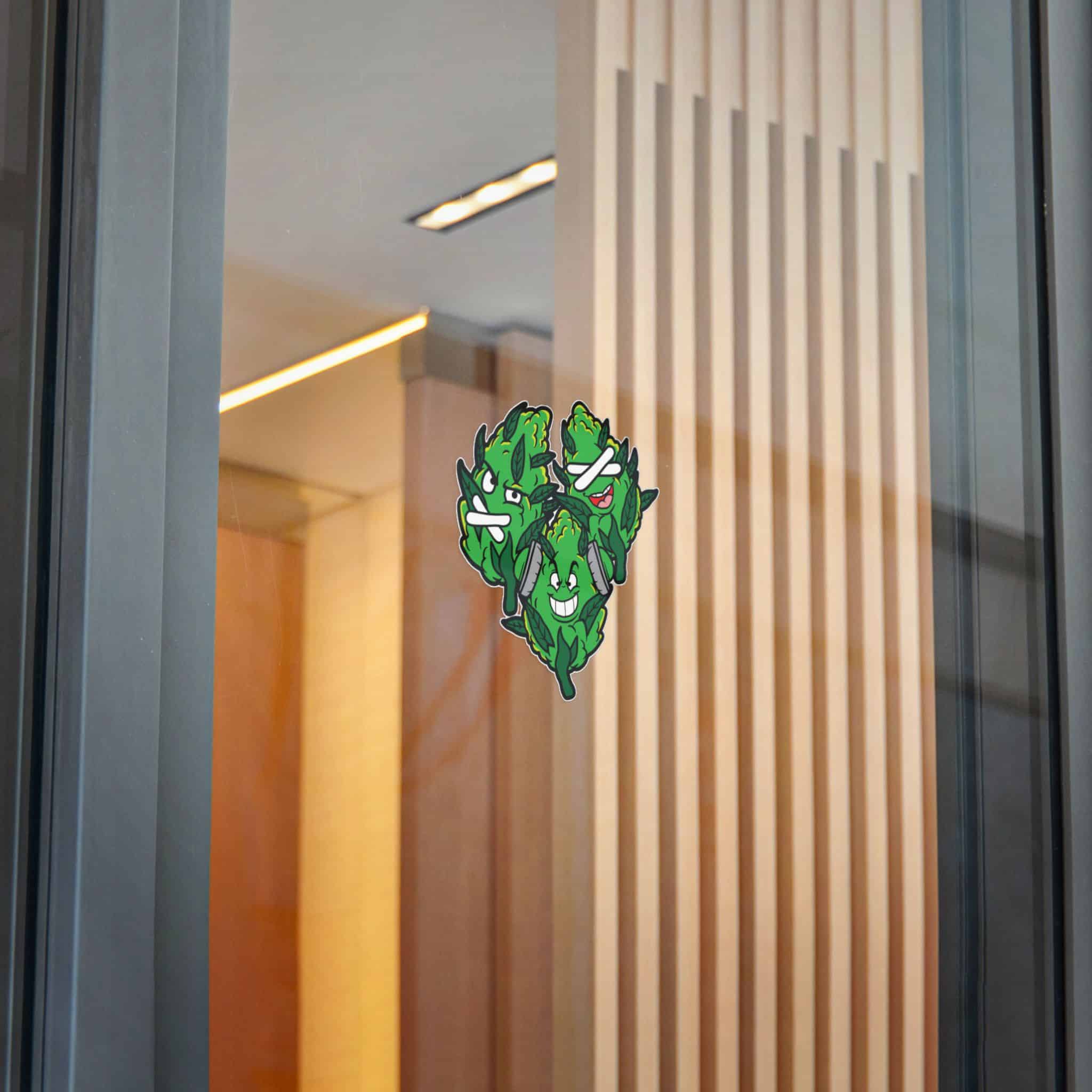 Grass Bud Weed Marijuana High Emoji Die Cut Stickers Dtf - Image 24