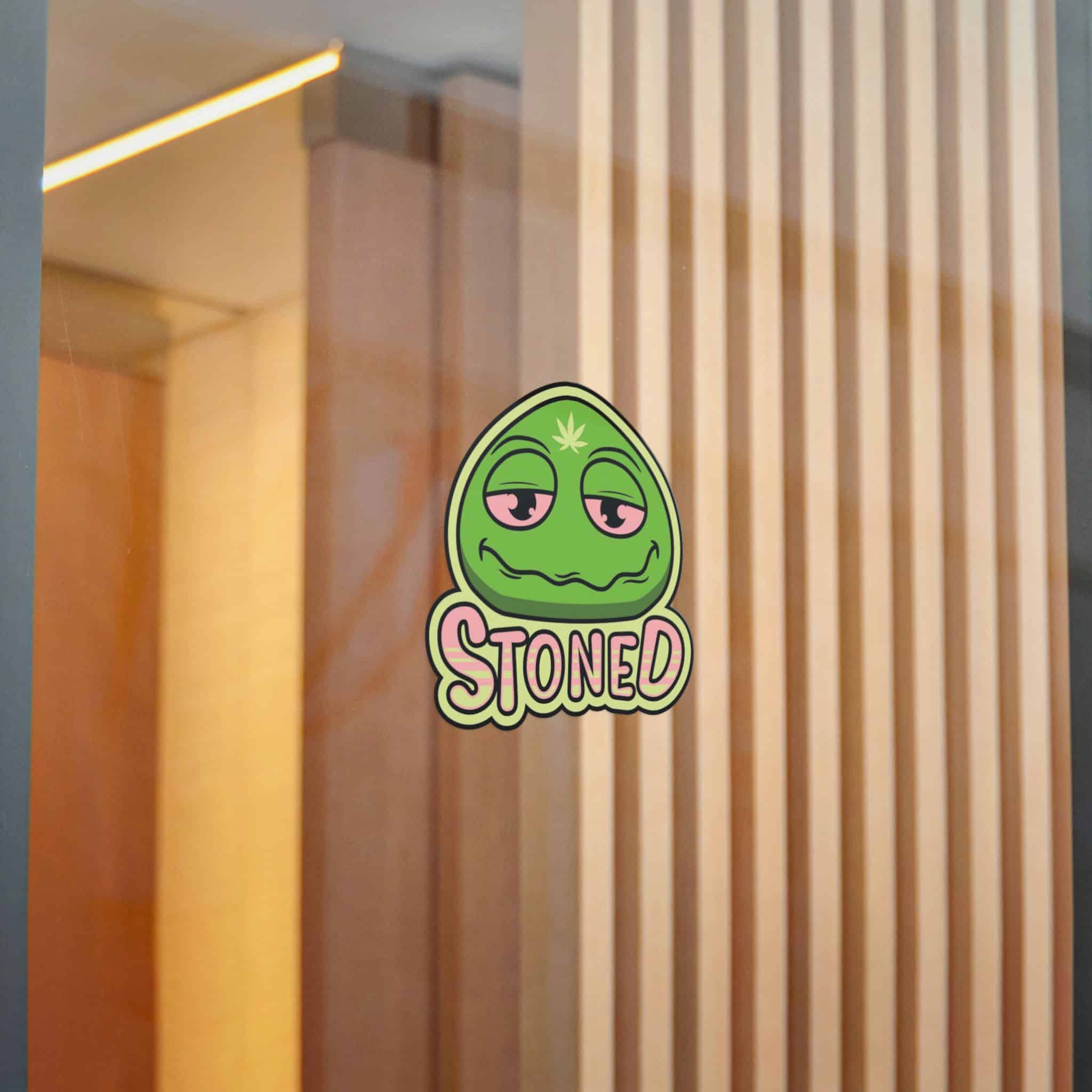 Stoned Emoji Red Eye Sticker Lips Mouth Smoking Quote Vector Shirt Print Design Die Cut Stickers Dtf - Image 16