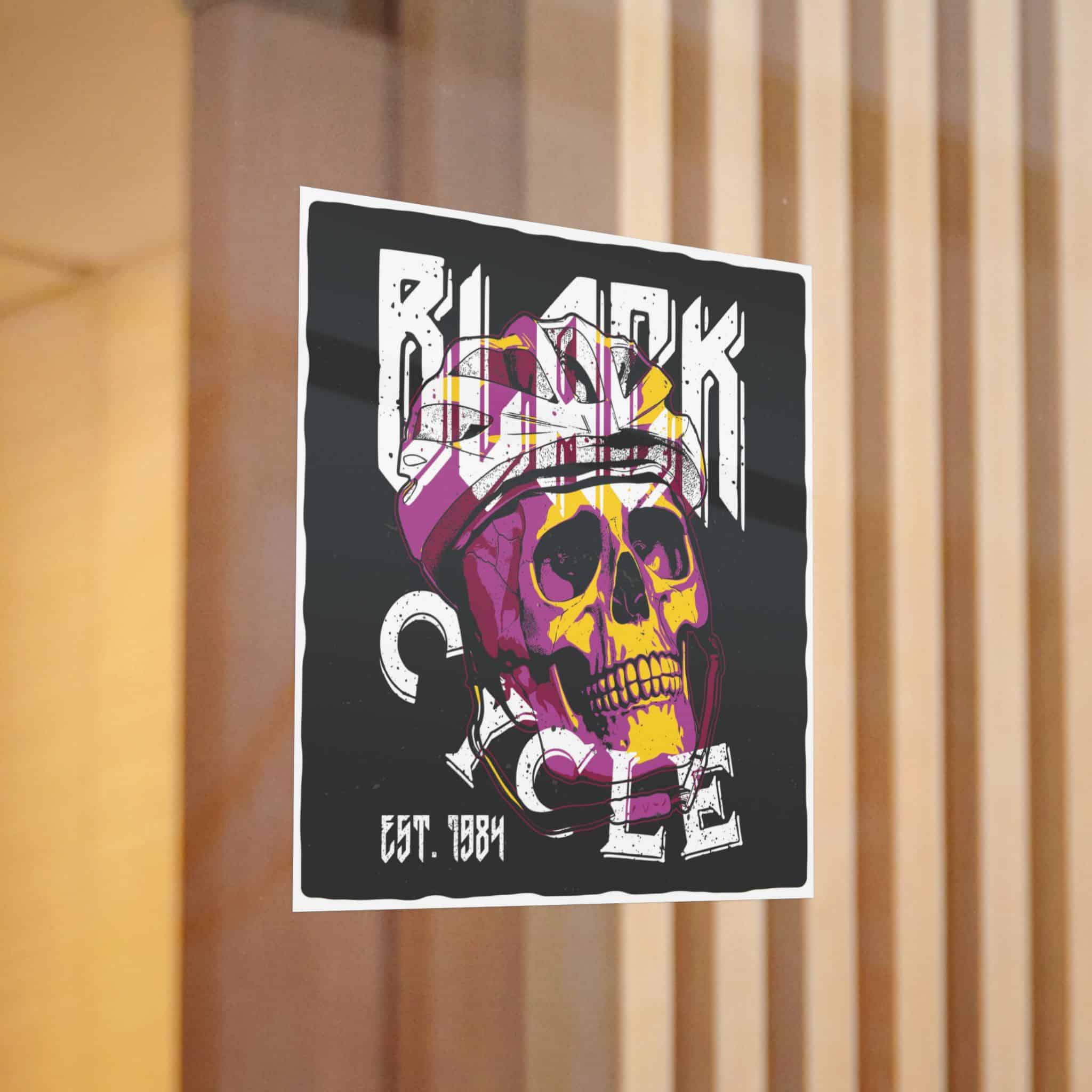 Tshirt Poster Design With Skull Bicycle Helmet Die Cut Stickers Dtf - Image 12