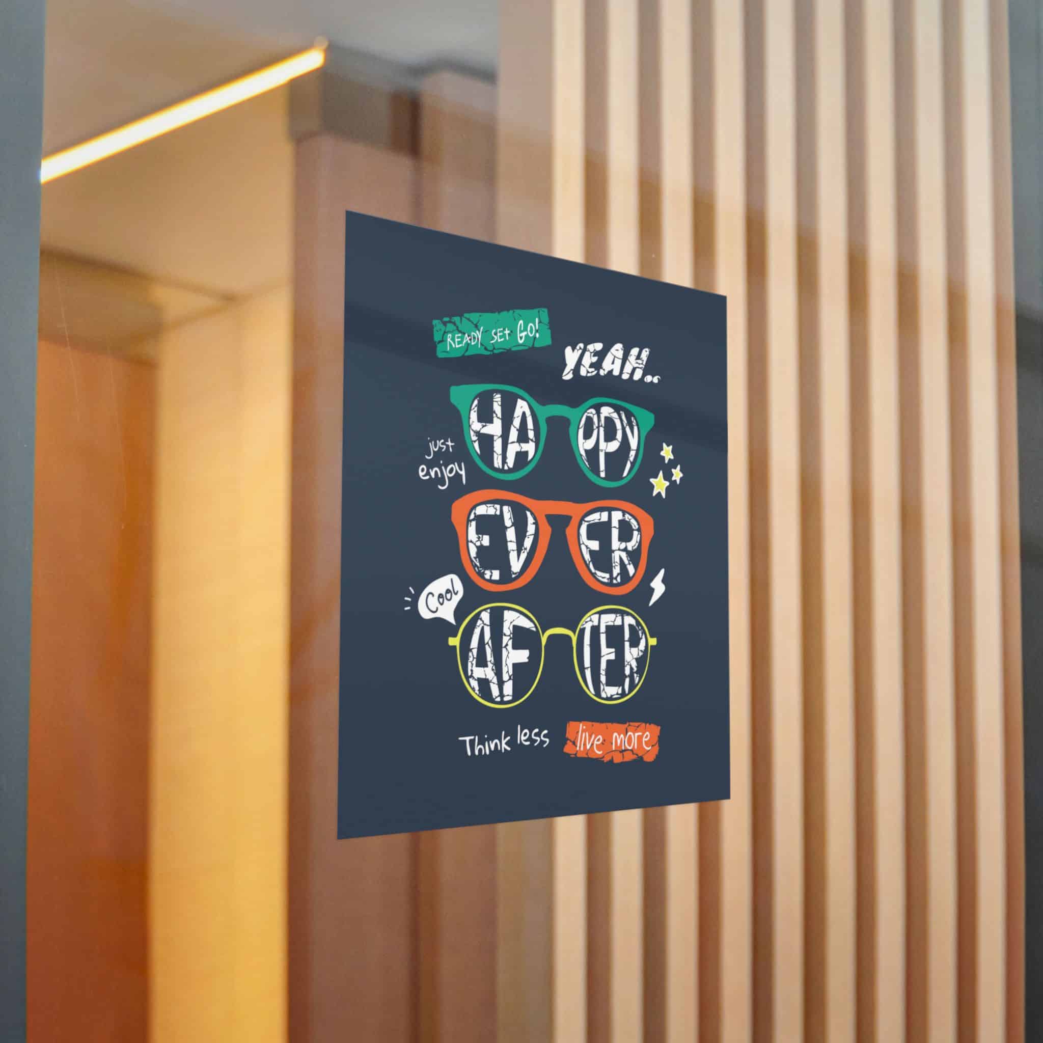 Happy Ever After Colorful Sunglasses Illustration Boy Fashion Print Die Cut Stickers Dtf - Image 22