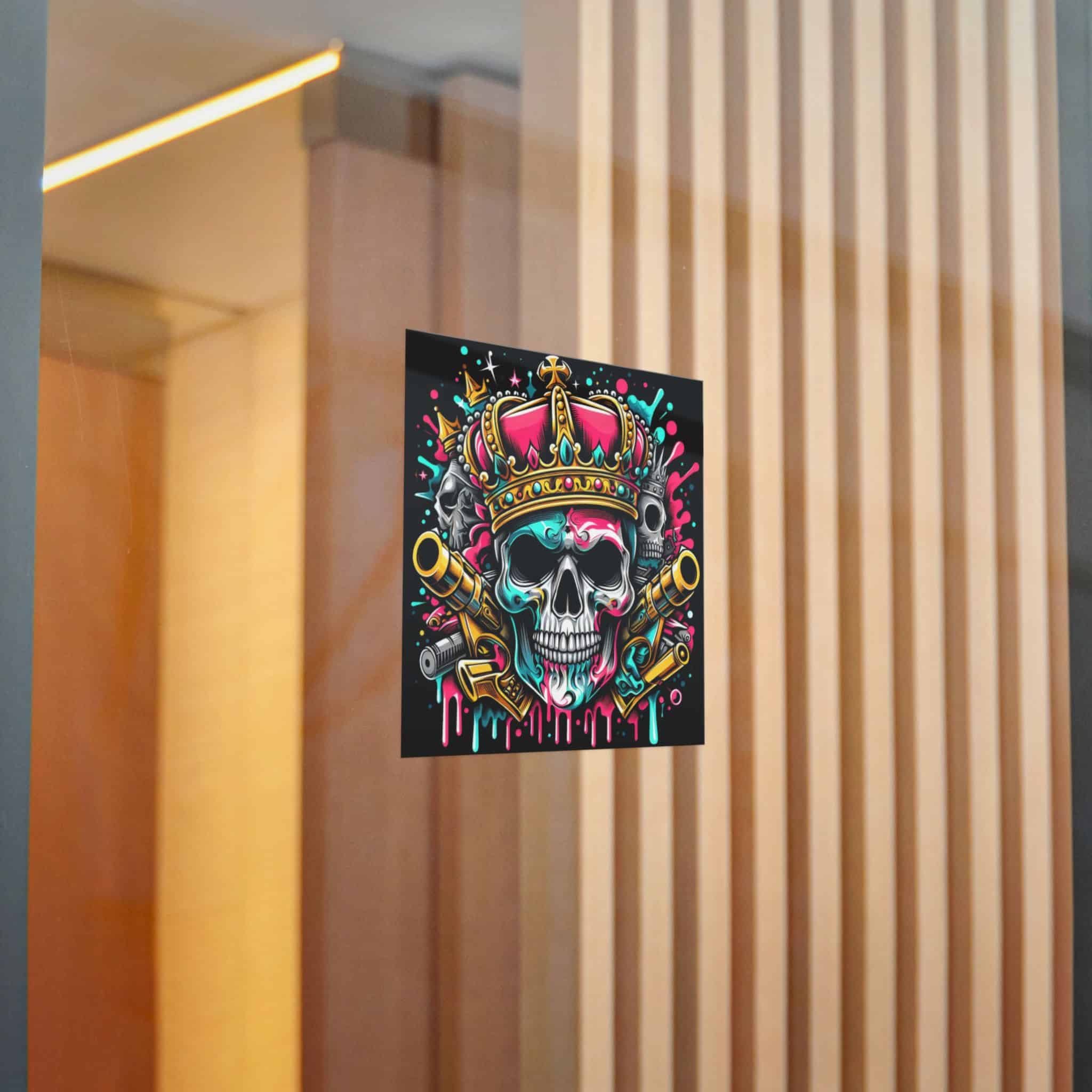Skull With Crown Guns Is Painted With Skull Skull With Crown Die Cut Stickers Dtf - Image 14