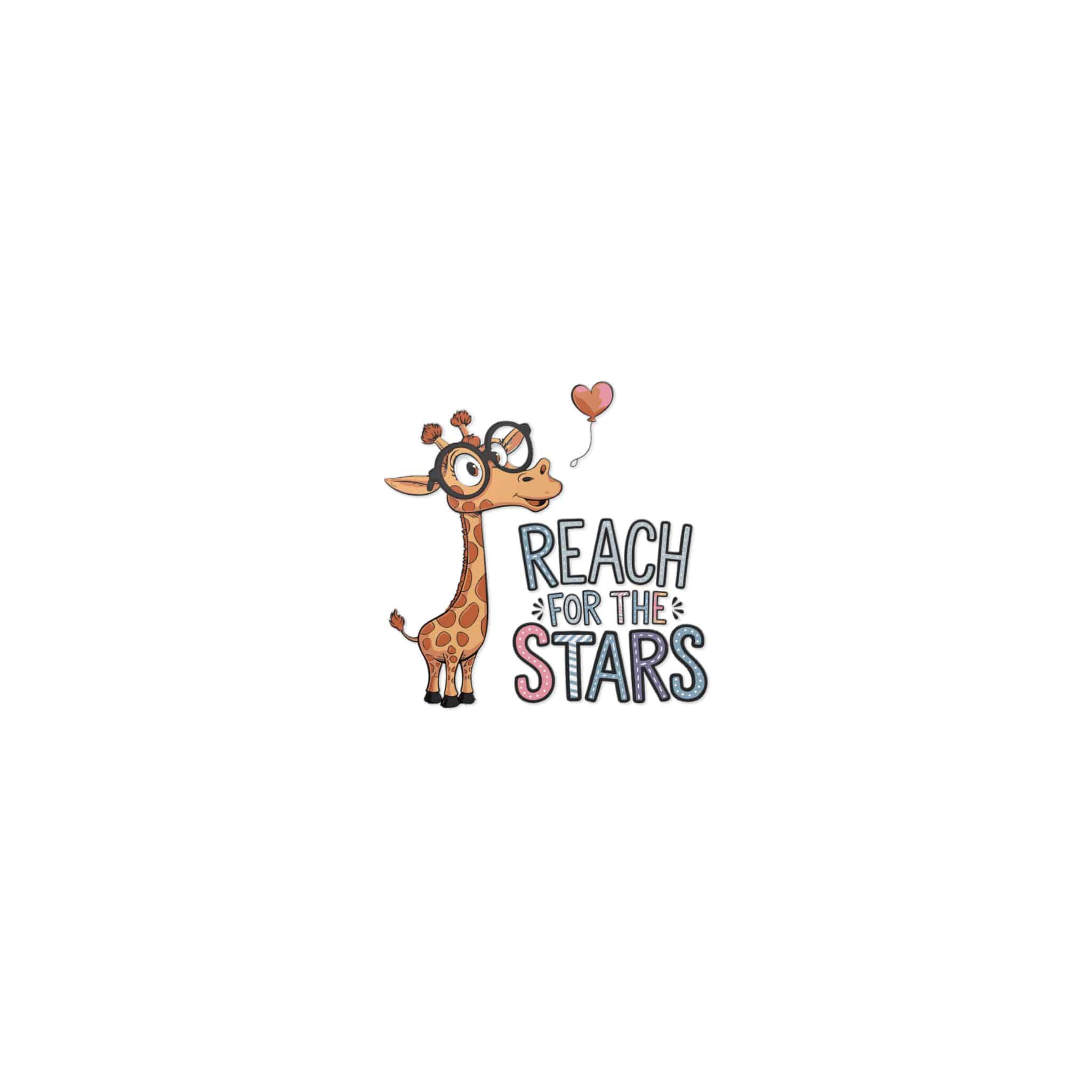 Reach Stars T Shirt Design Cool Giraffe With Glasses Die Cut Stickers Dtf - Image 17
