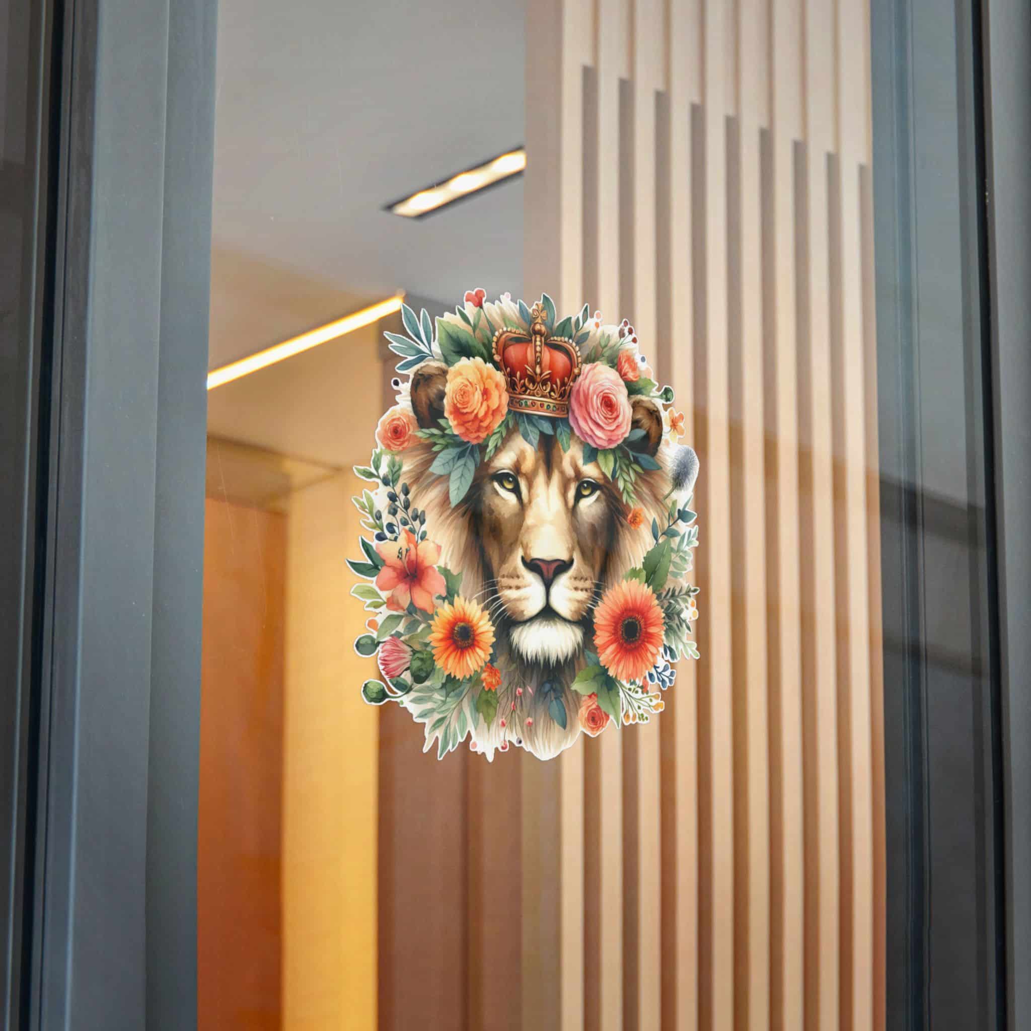 Lion With Floral Crown Die Cut Stickers Dtf - Image 28
