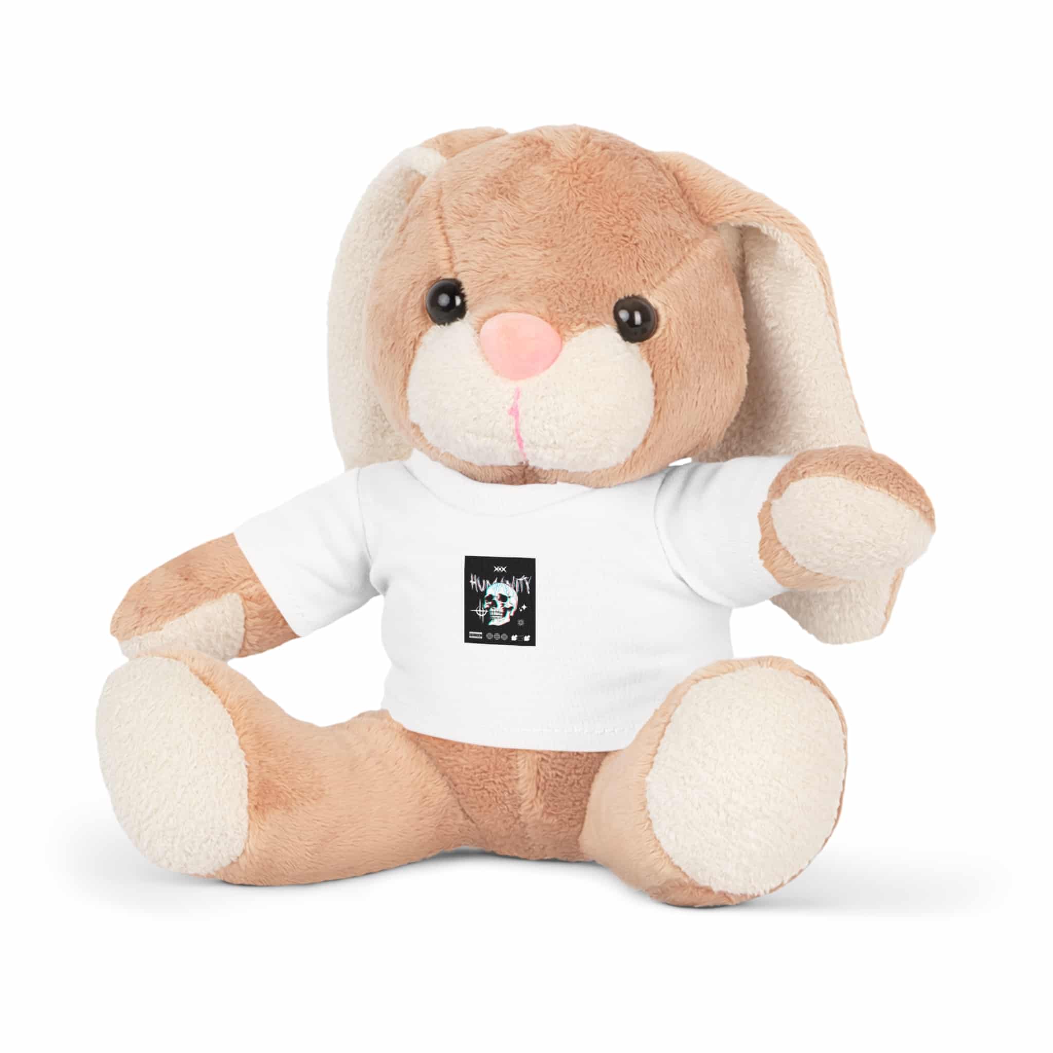 Typography T Shirt Design Humanity Plush Toy With T Shirt - Image 5