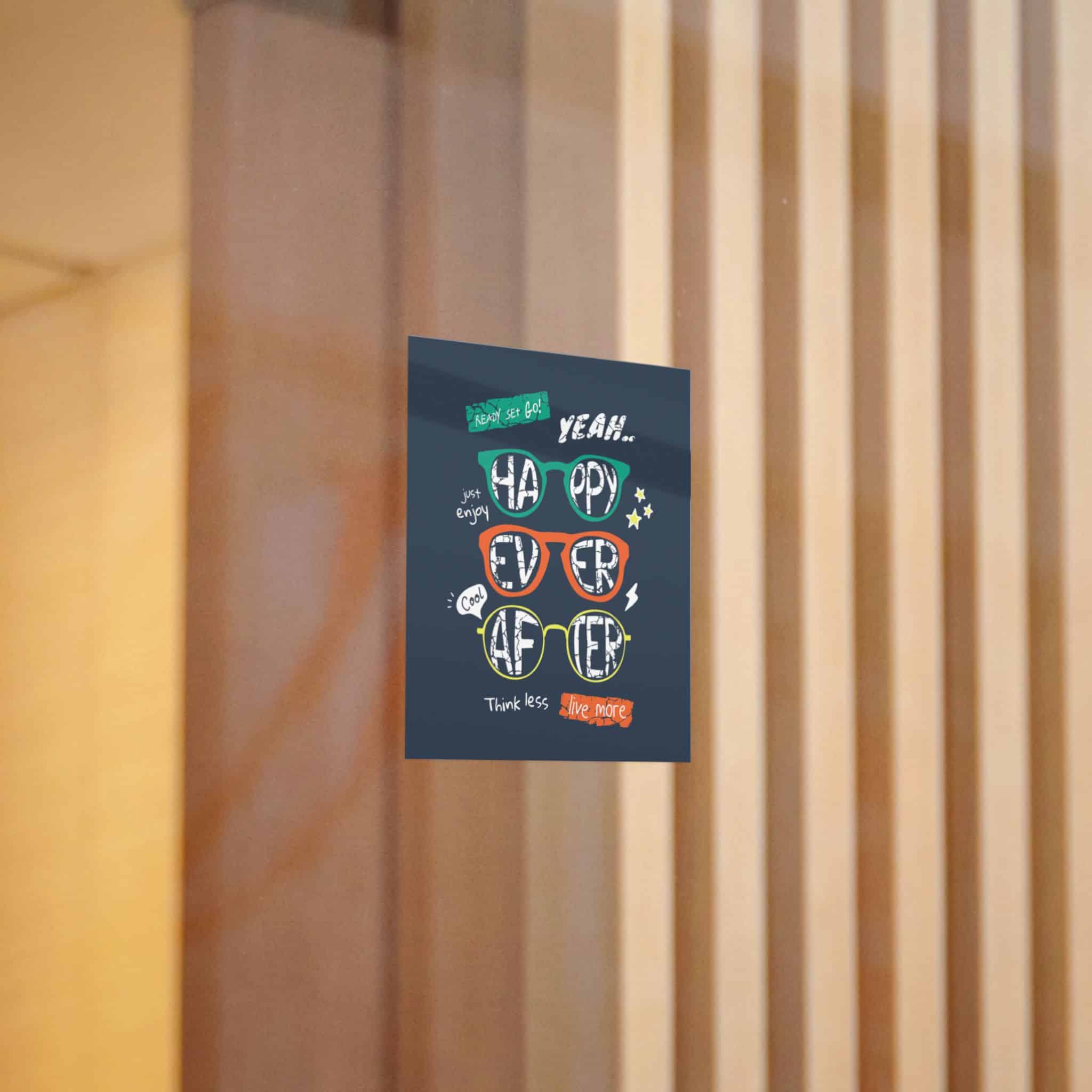 Happy Ever After Colorful Sunglasses Illustration Boy Fashion Print Die Cut Stickers Dtf - Image 4