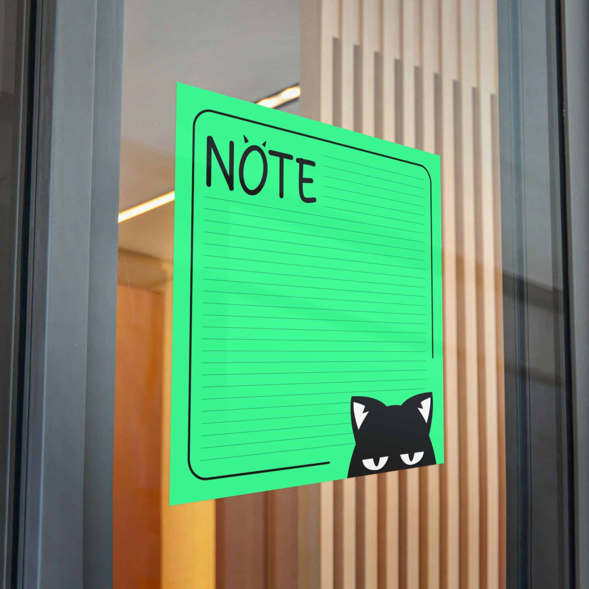 Green Note List With Black Cat Green Cat Note Template Stylish Green Notebook With Black Cat Die Cut Stickers Dtf - Image 32