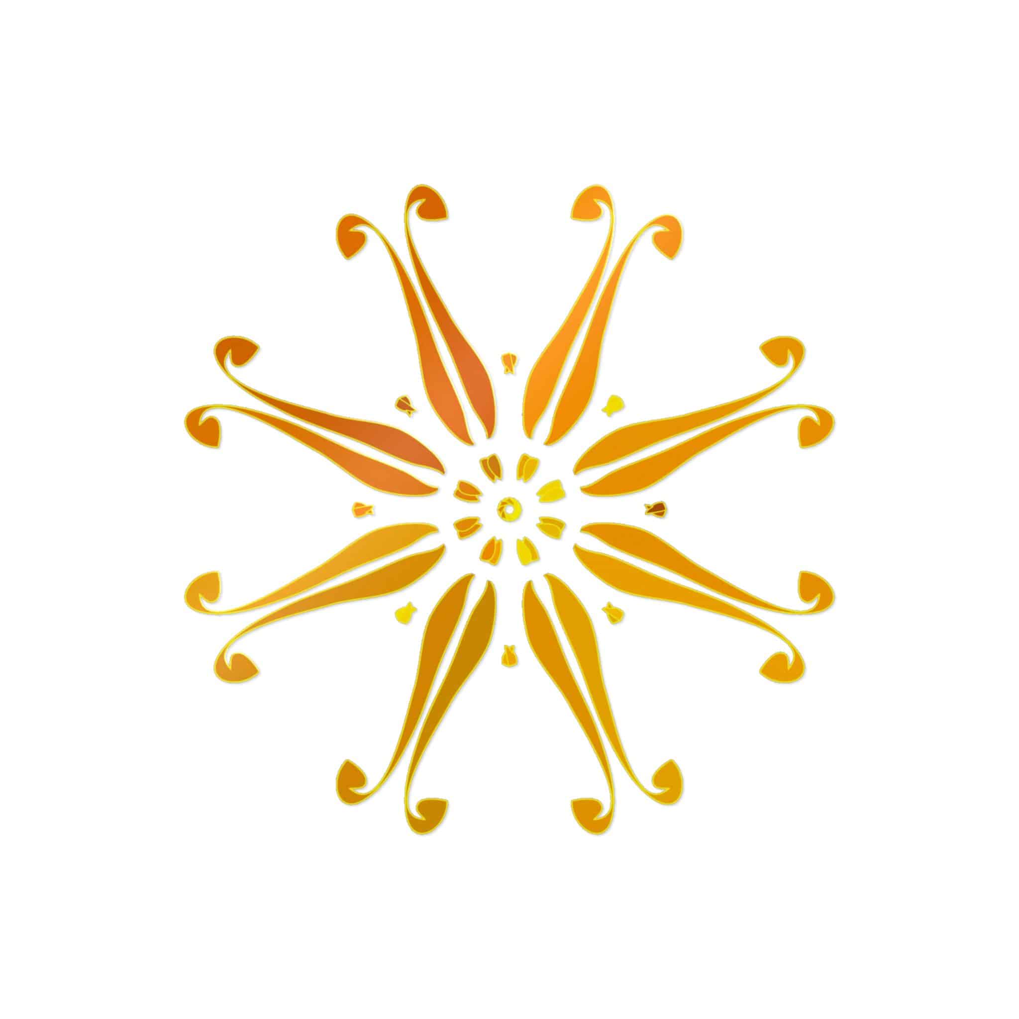 Golden Floral Vector Circular Ornament White Background Die Cut Stickers Dtf - Image 5