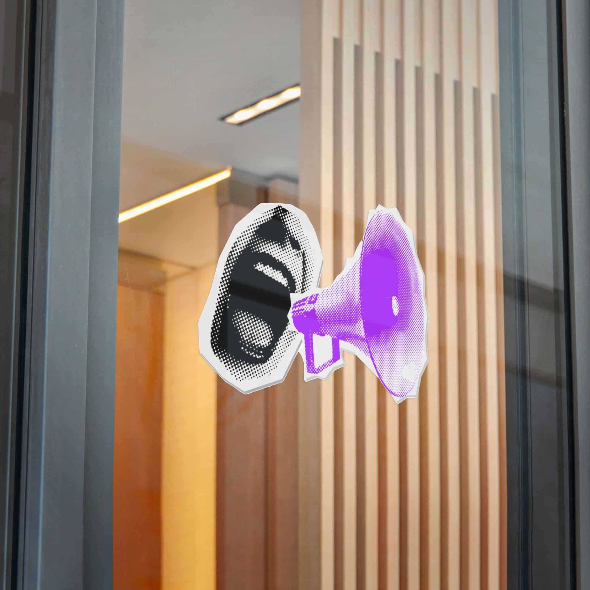 Halftone Loudspeaker Open Mouth Paper Collage Element Megaphone With Female Lips Vector Illustra Die Cut Stickers Dtf - Image 32