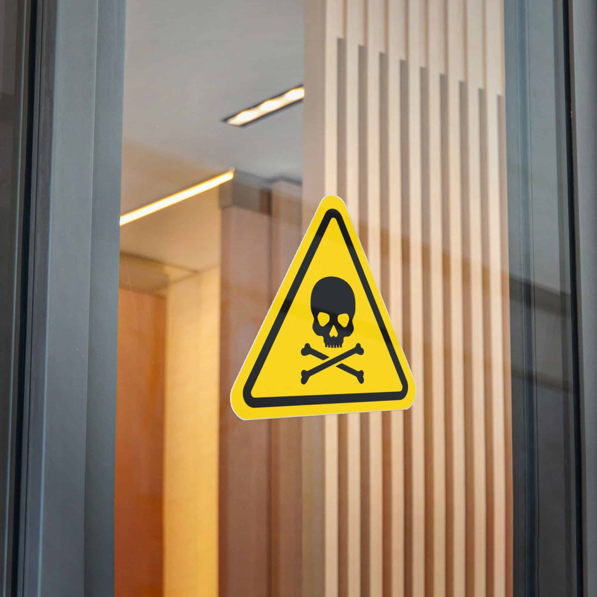 Skull Crossbones Flat Icon Black Vector Triangle Danger Sign Yellow Background Die Cut Stickers Dtf - Image 32