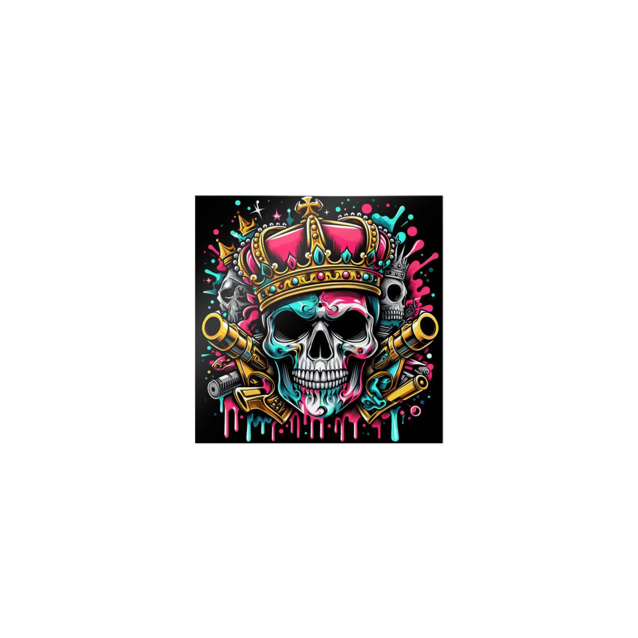 Skull With Crown Guns Is Painted With Skull Skull With Crown Die Cut Stickers Dtf - Image 9