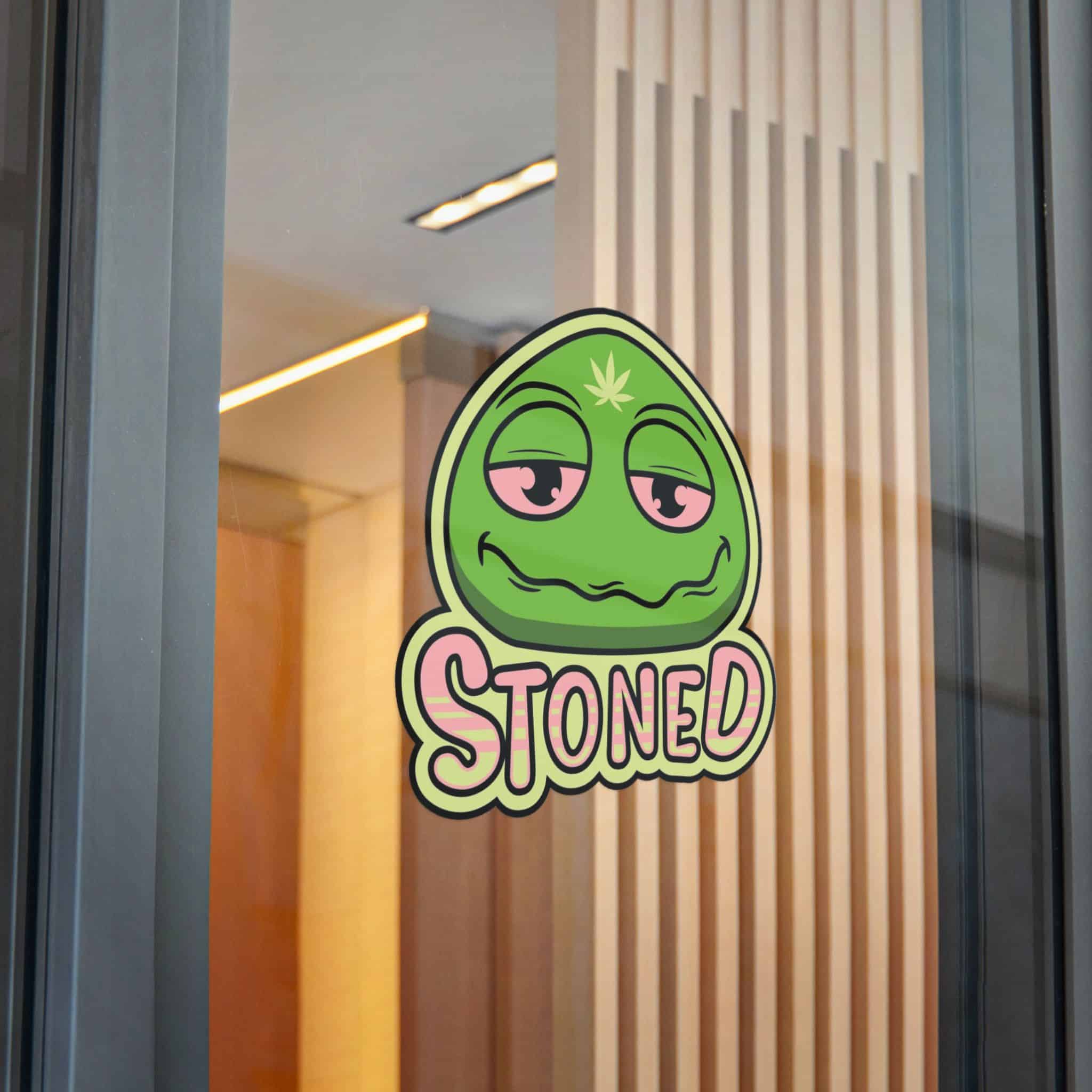 Stoned Emoji Red Eye Sticker Lips Mouth Smoking Quote Vector Shirt Print Design Die Cut Stickers Dtf - Image 32