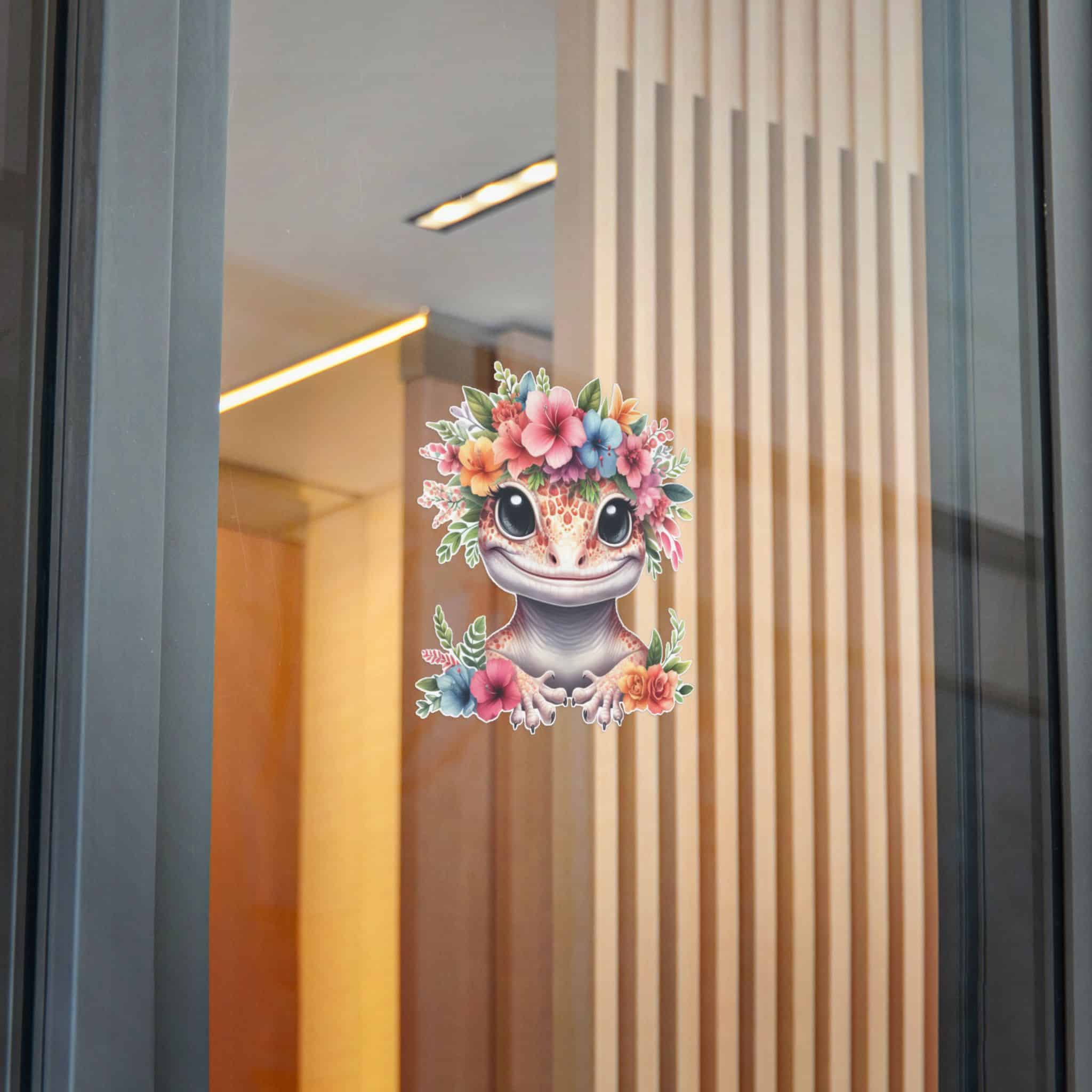Flower Crown Gecko Die Cut Stickers Dtf - Image 26