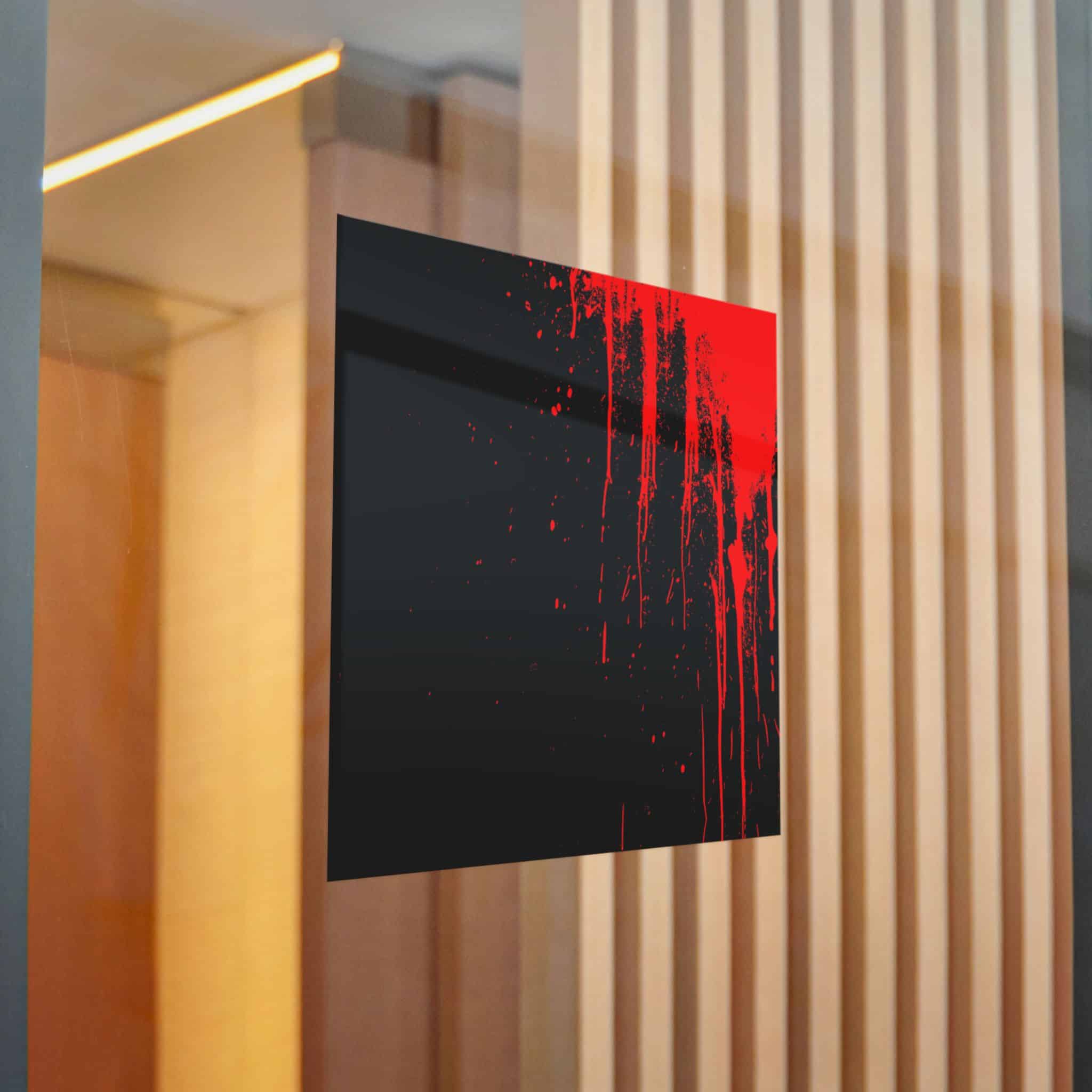 Red Blood Splatter On A Black Background 1508 Die Cut Stickers Dtf - Image 22