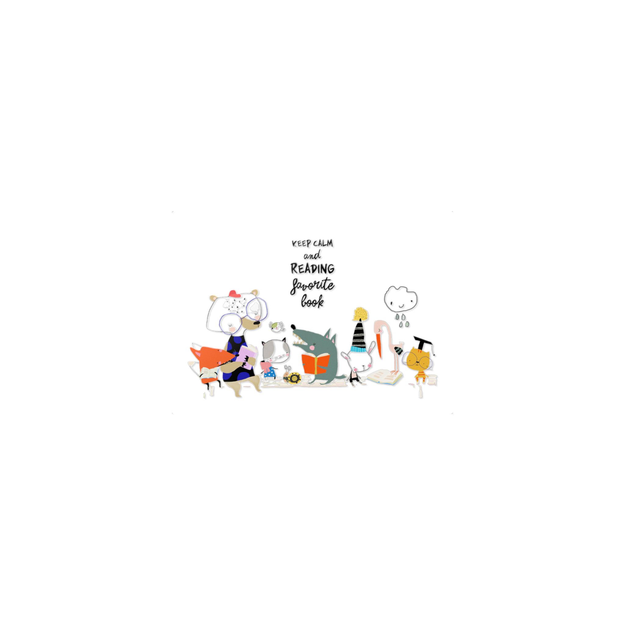 Cute Cartoon Animals Sitting Bench Reading Books Copia Die Cut Stickers Dtf - Image 17