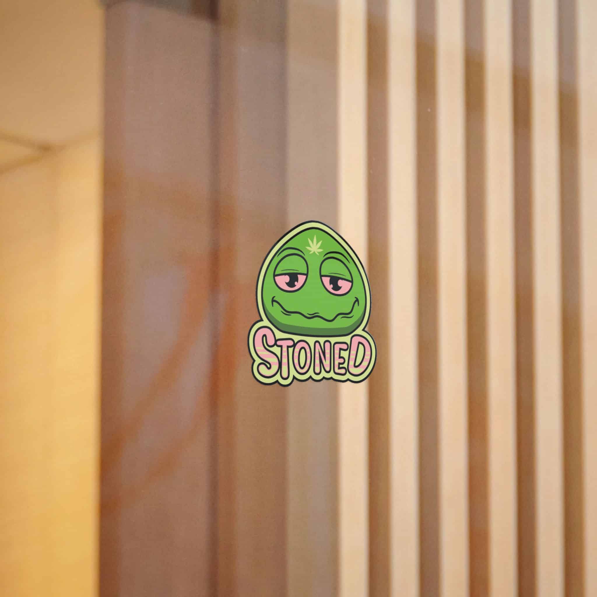 Stoned Emoji Red Eye Sticker Lips Mouth Smoking Quote Vector Shirt Print Design Die Cut Stickers Dtf - Image 10