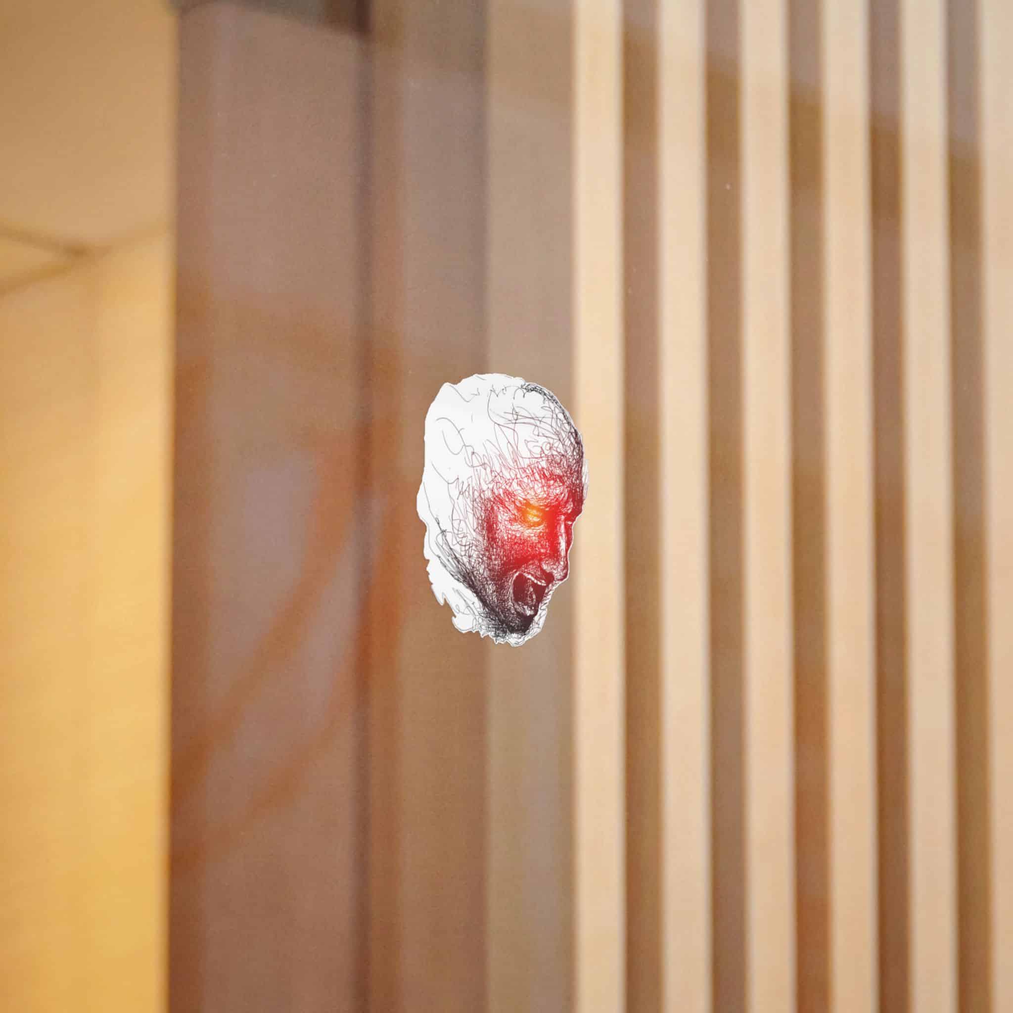 Man S Face Dissolving Into Pen Lines Sketch Illustration Die Cut Stickers Dtf - Image 4