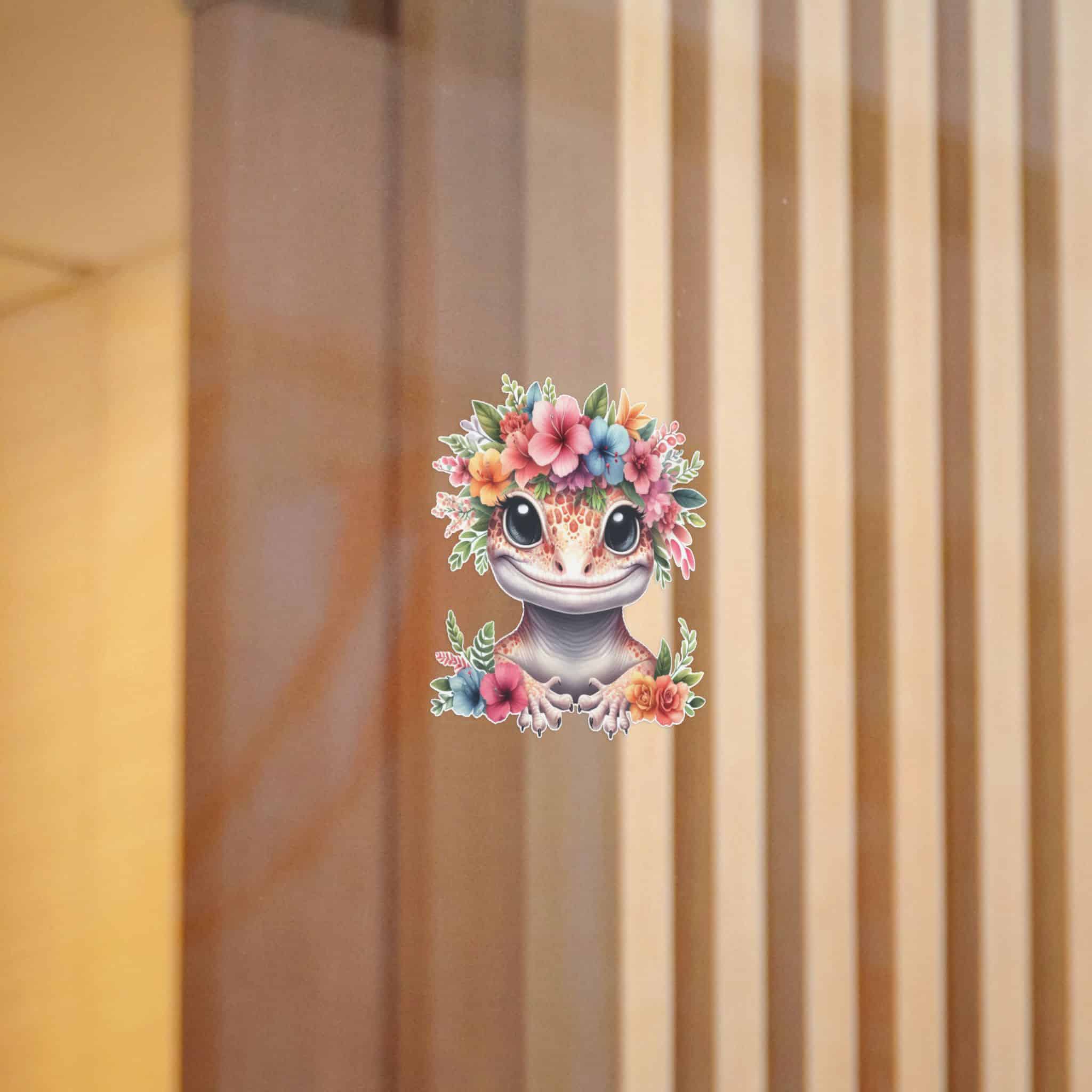 Flower Crown Gecko Die Cut Stickers Dtf - Image 10
