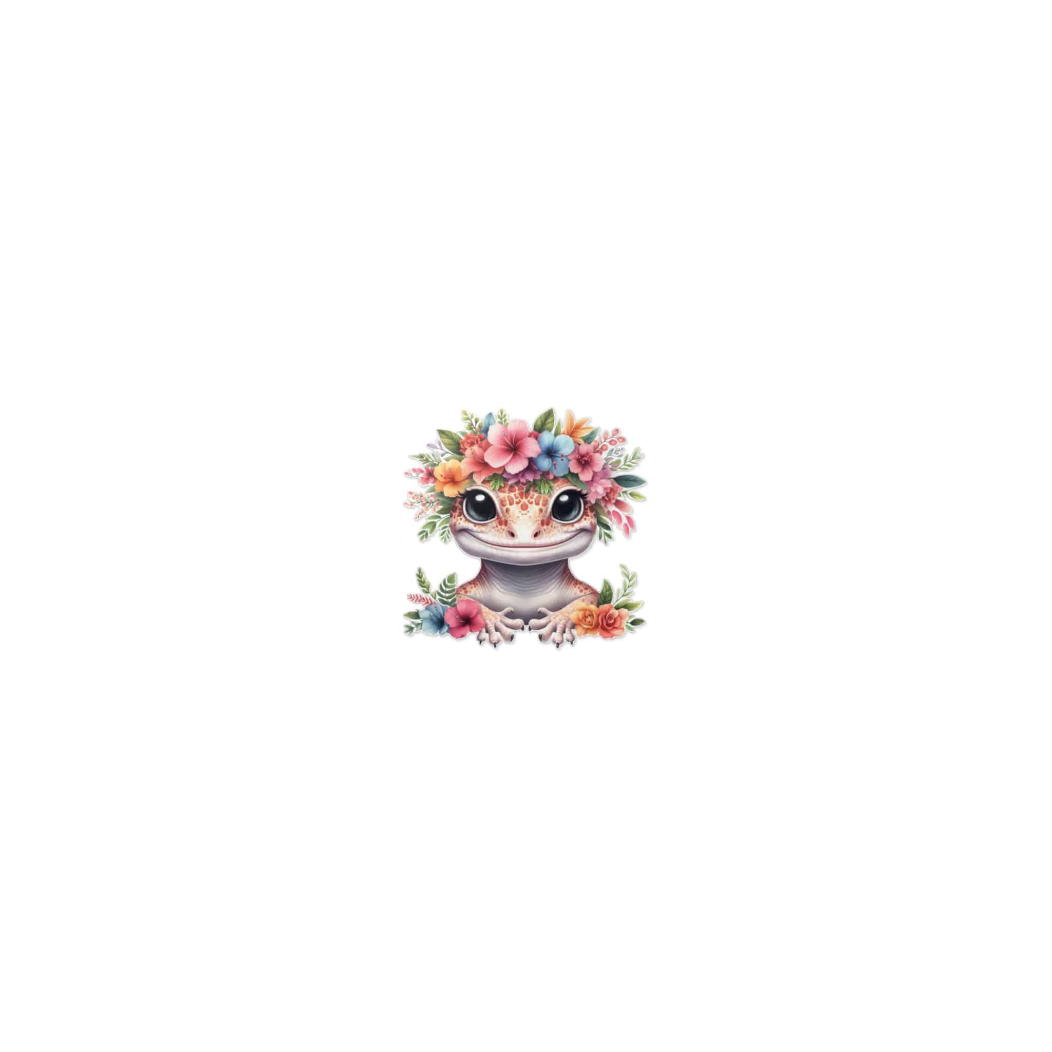 Flower Crown Gecko Die Cut Stickers Dtf - Image 7