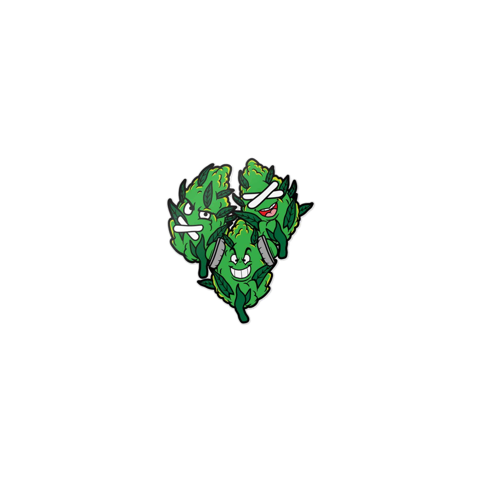 Grass Bud Weed Marijuana High Emoji Die Cut Stickers Dtf - Image 9
