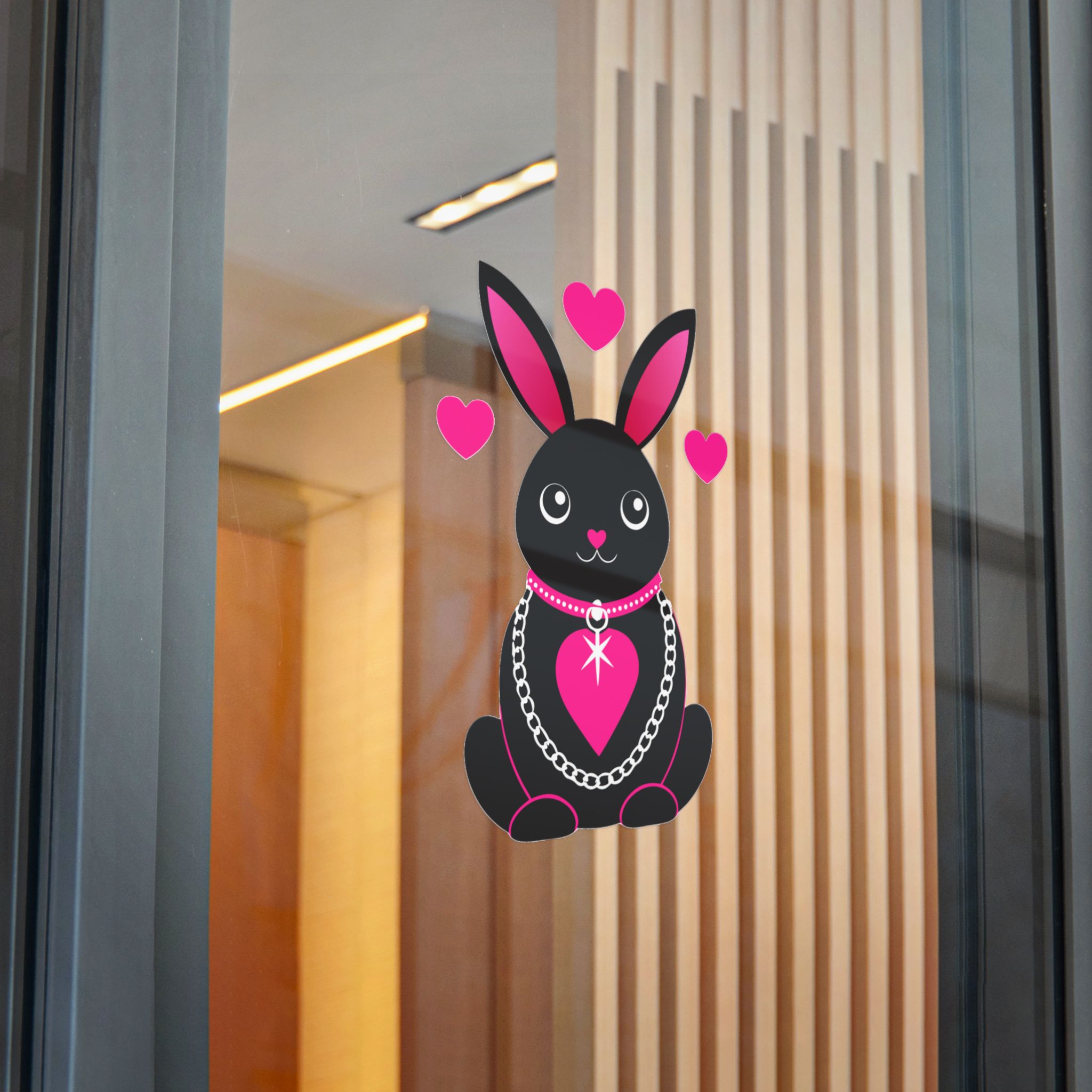 Cute Rabbit With Loveshaped Chain Die Cut Stickers Dtf - Image 30