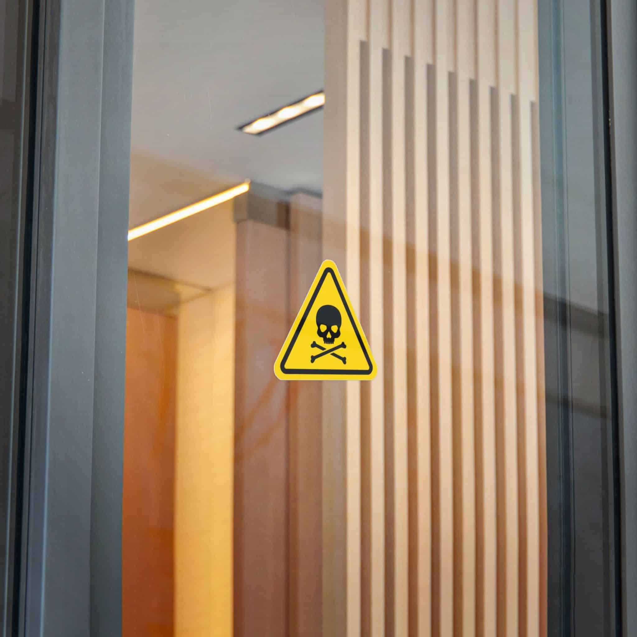 Skull Crossbones Flat Icon Black Vector Triangle Danger Sign Yellow Background Die Cut Stickers Dtf - Image 24