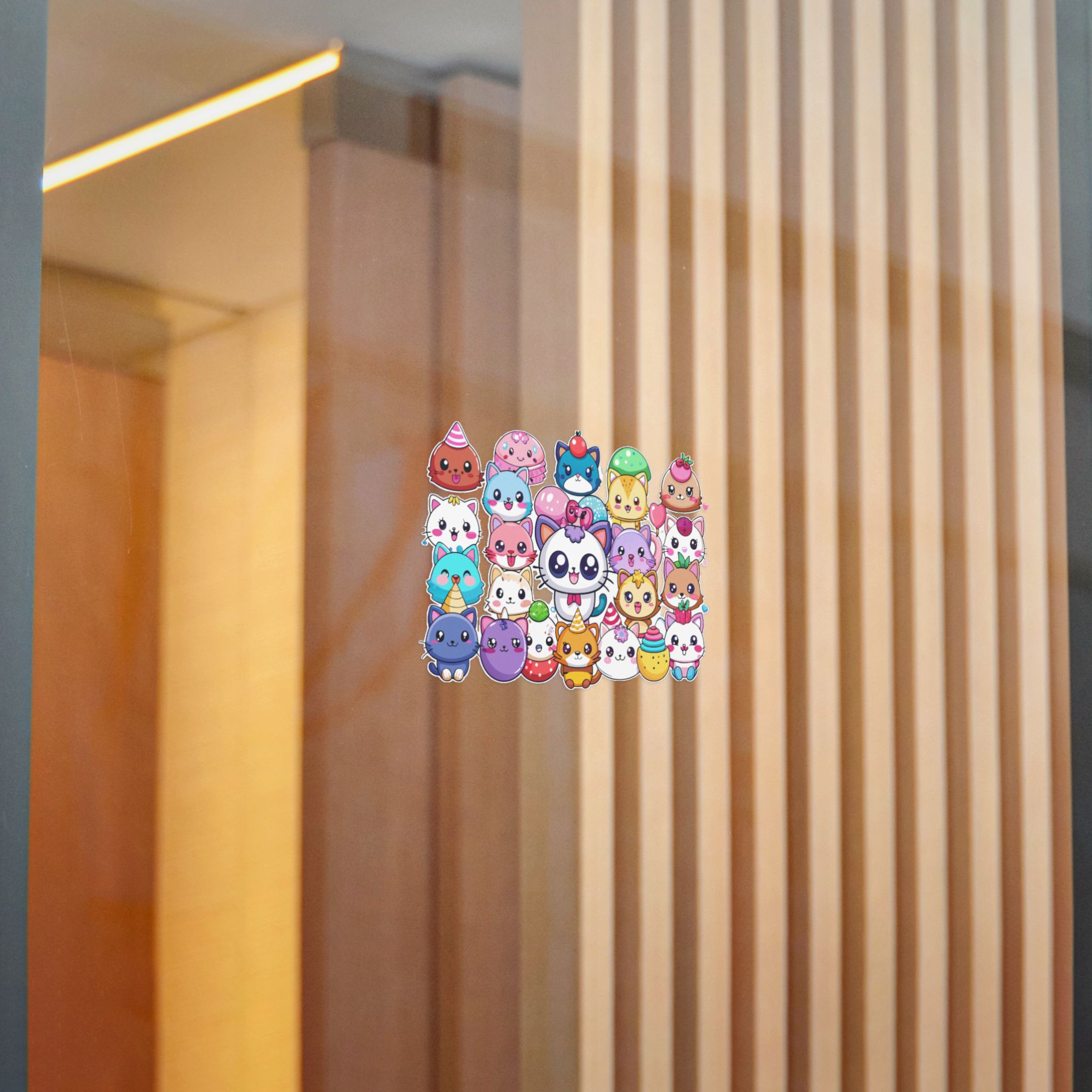 Cute Cartoon Animals With Big Eyes and Smiling Faces Surrounded By Hearts Stars and Balloons Die Cut Stickers Dtf - Image 18