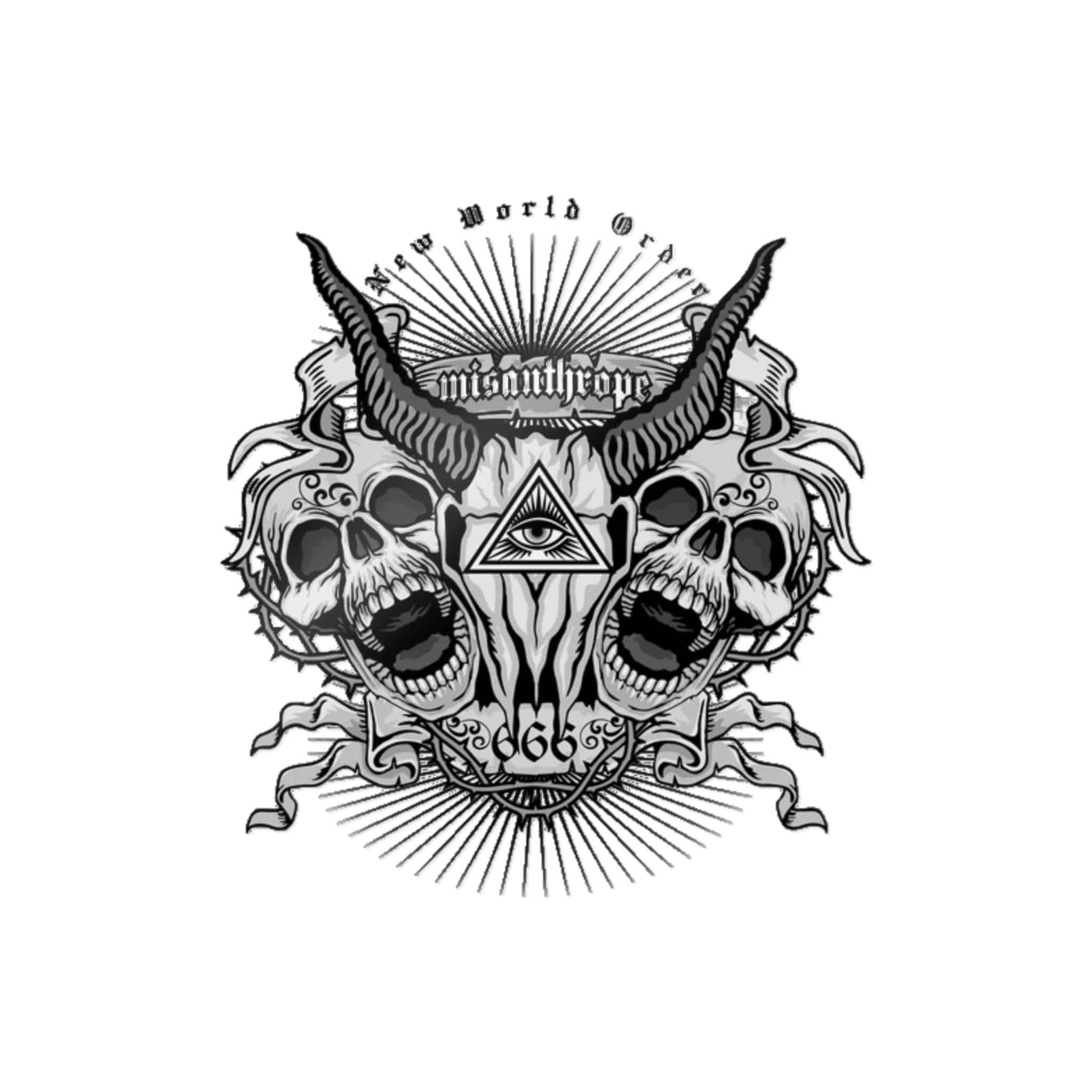 Gothic Sign With Goat Skull Grunge Vintage Design T Shirts Die Cut Stickers Dtf