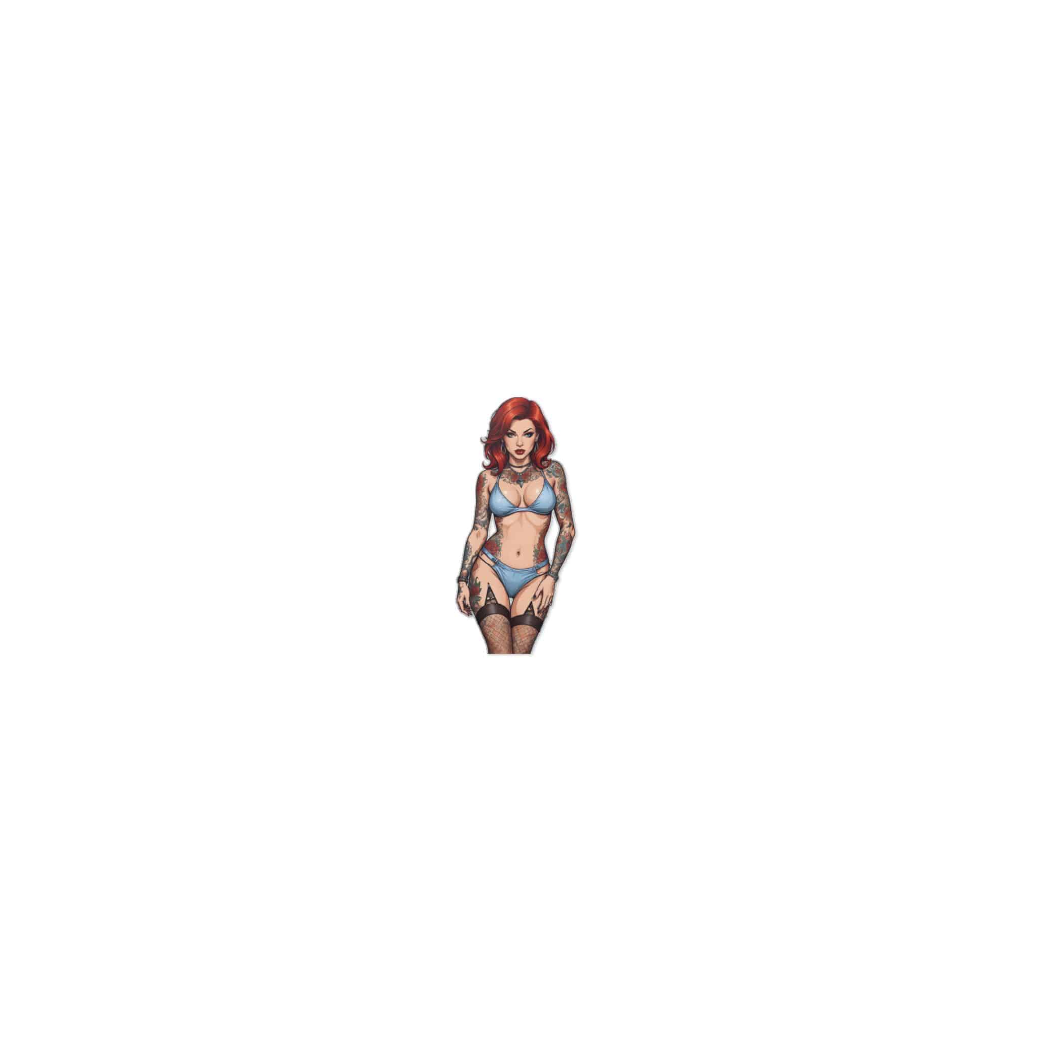 Tattooed Sexy Woman 28 Die Cut Stickers Dtf - Image 7