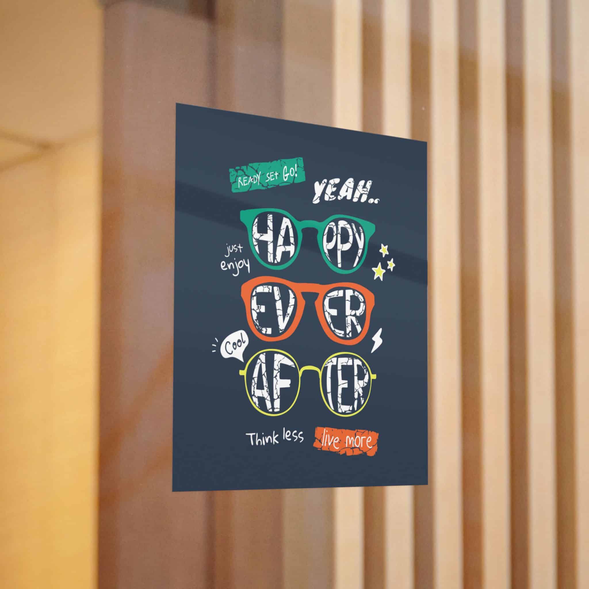 Happy Ever After Colorful Sunglasses Illustration Boy Fashion Print Die Cut Stickers Dtf - Image 12