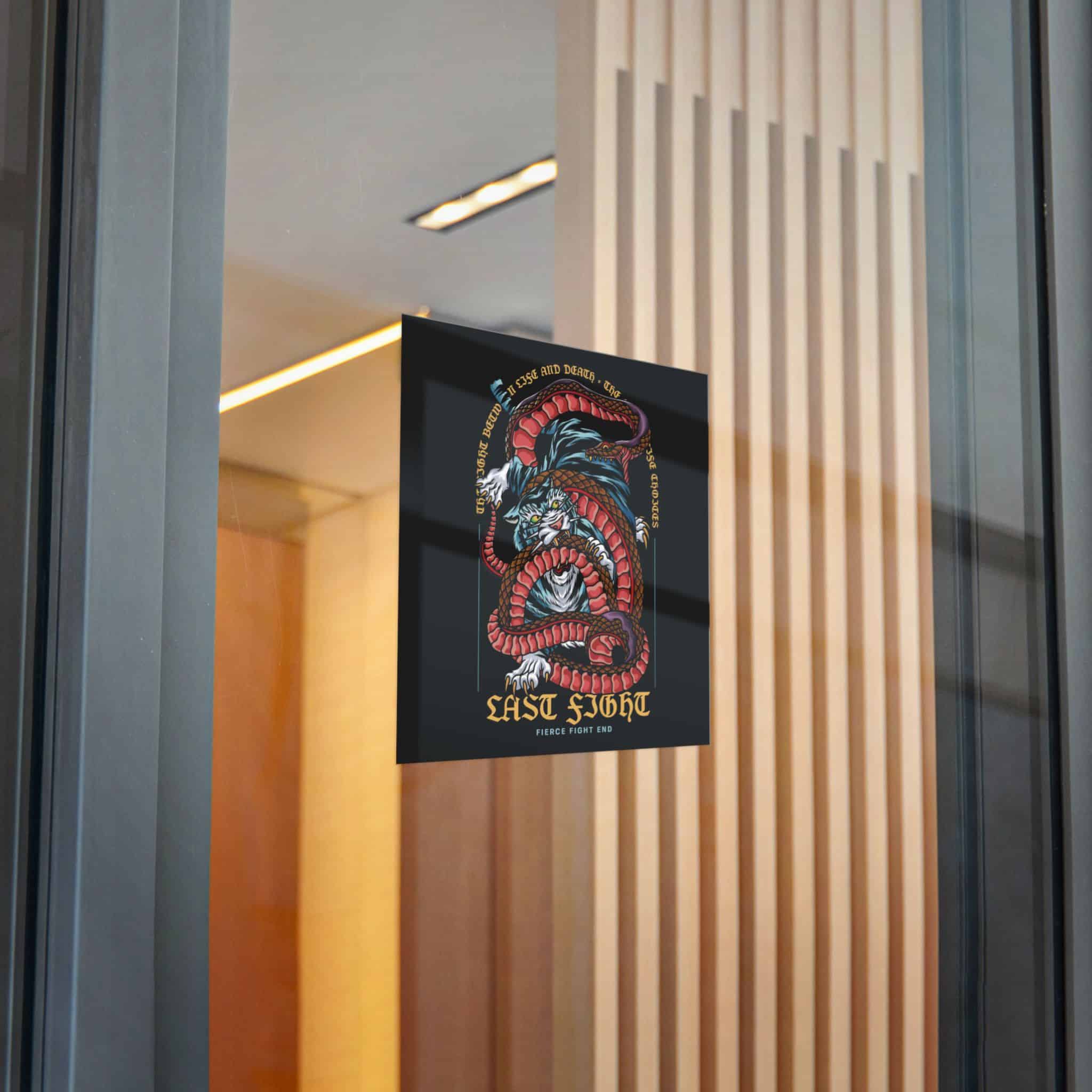 Tiger Vs Snake Tattoo With Text Illustration Die Cut Stickers Dtf - Image 26